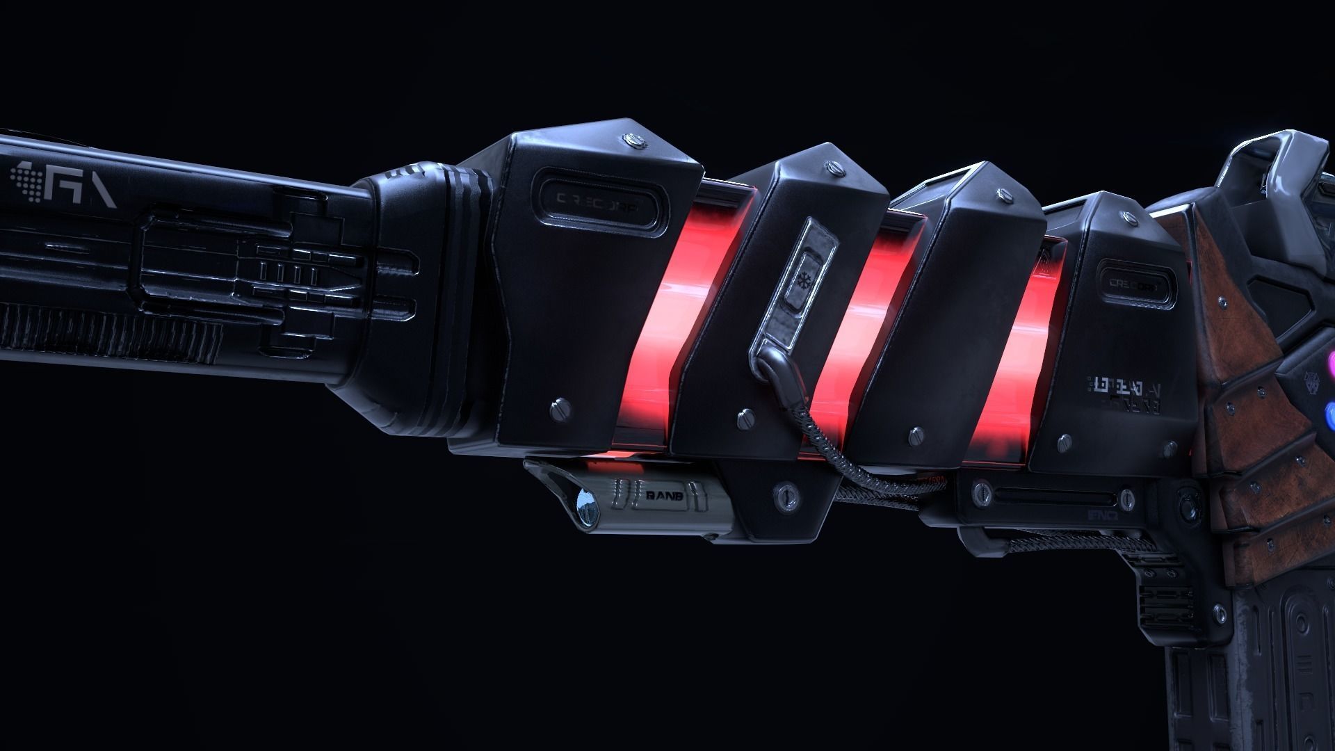 SciFi Gun Weapon- Encre Low-poly 3D model_6