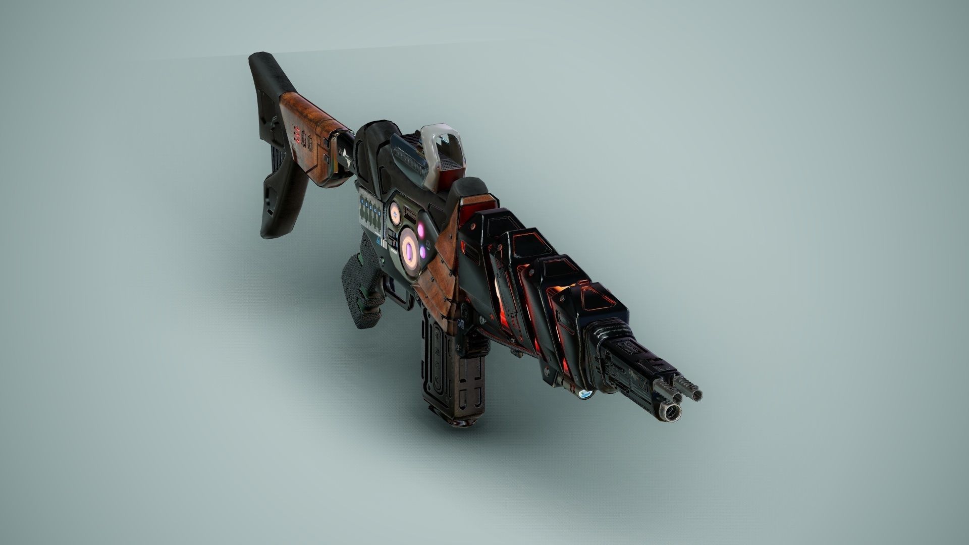 SciFi Gun Weapon- Encre Low-poly 3D model_29