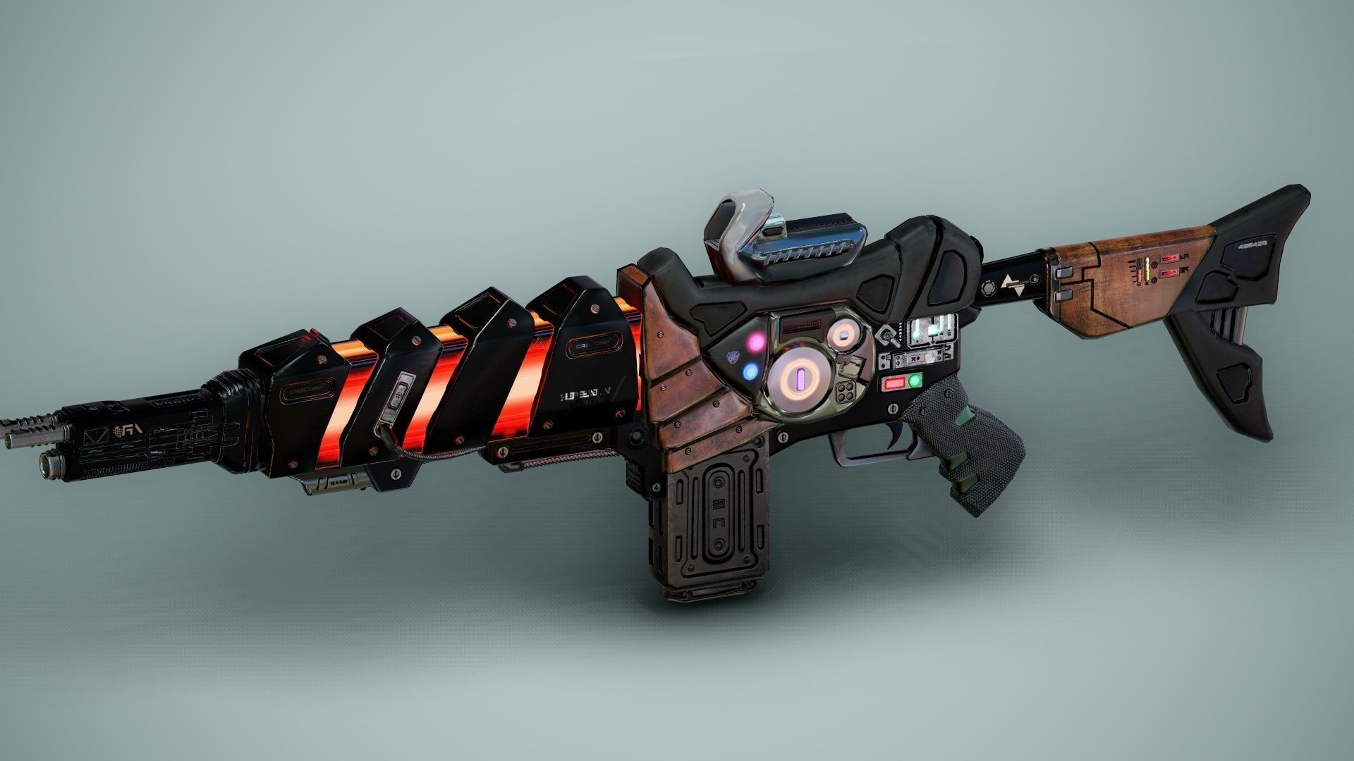 SciFi Gun Weapon- Encre Low-poly 3D model_45