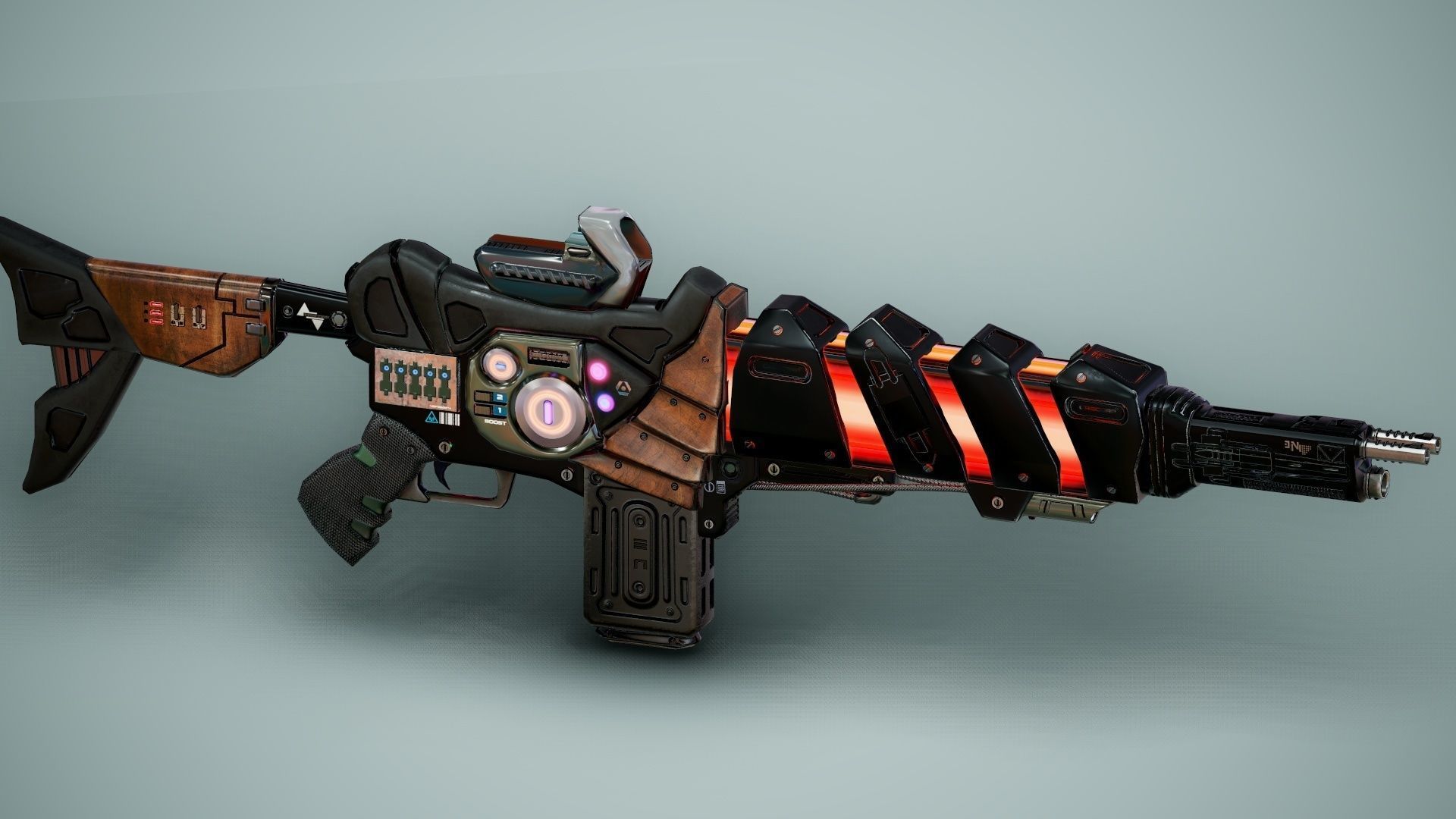 SciFi Gun Weapon- Encre Low-poly 3D model_39