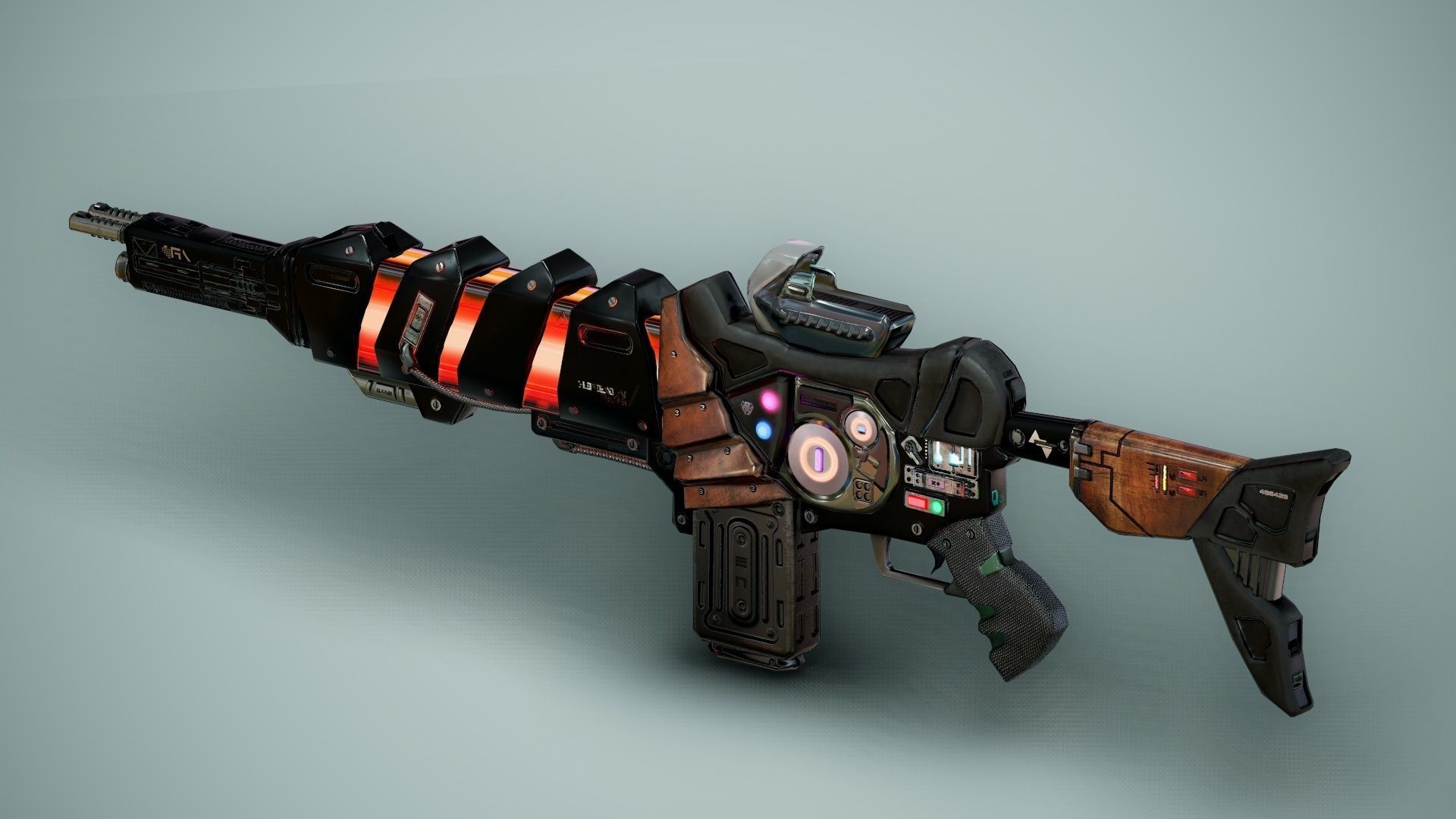 SciFi Gun Weapon- Encre Low-poly 3D model_44