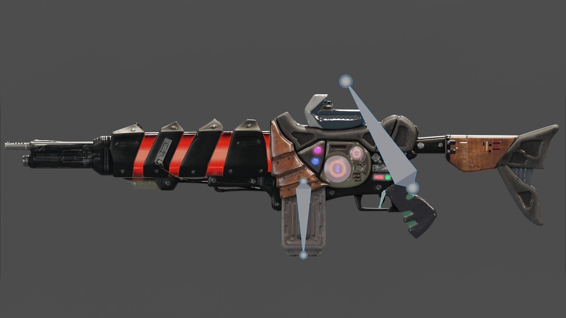 SciFi Gun Weapon- Encre Low-poly 3D model_21