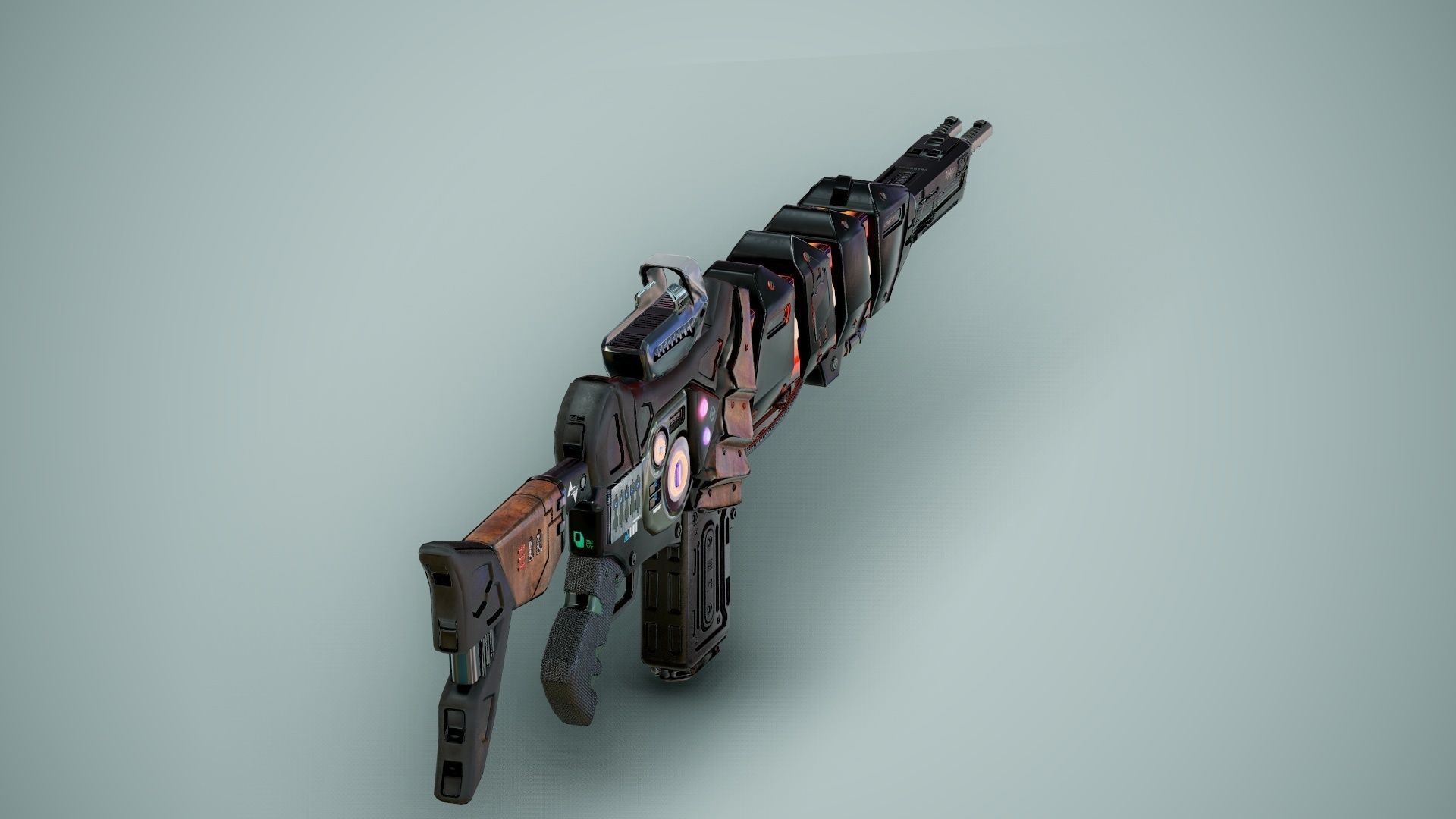 SciFi Gun Weapon- Encre Low-poly 3D model_34