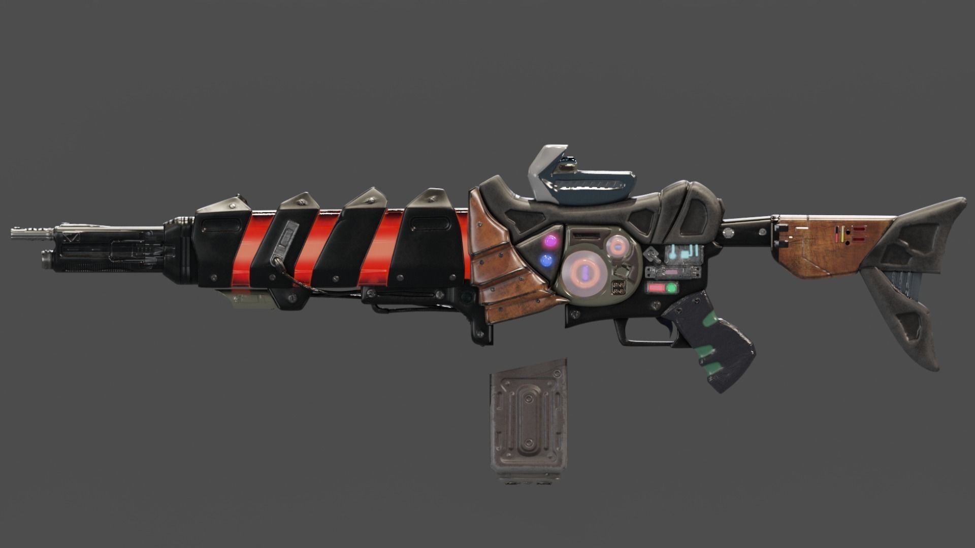 SciFi Gun Weapon- Encre Low-poly 3D model_22