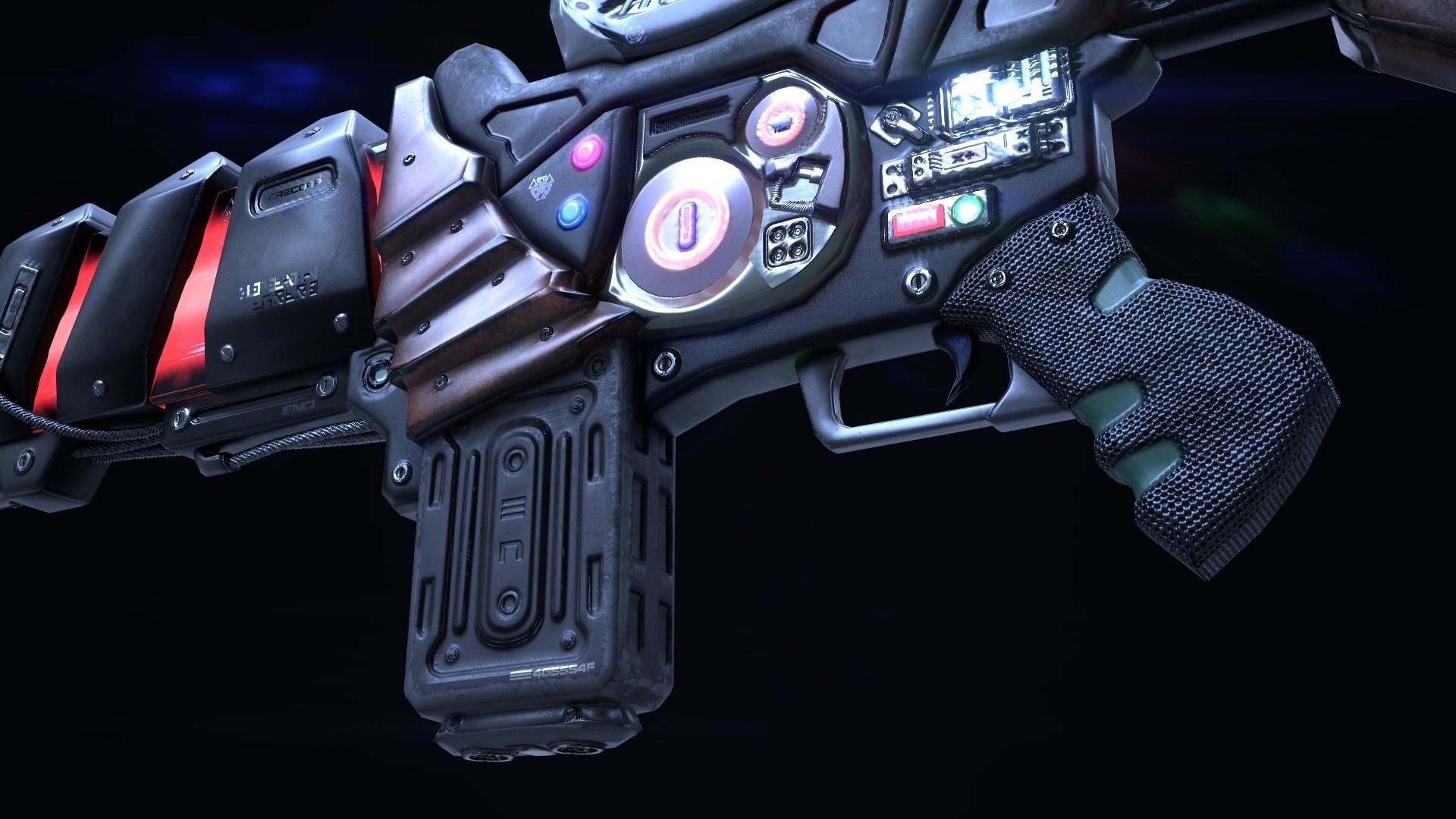 SciFi Gun Weapon- Encre Low-poly 3D model_12