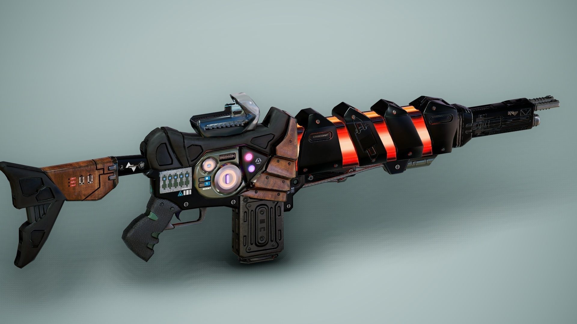 SciFi Gun Weapon- Encre Low-poly 3D model_37