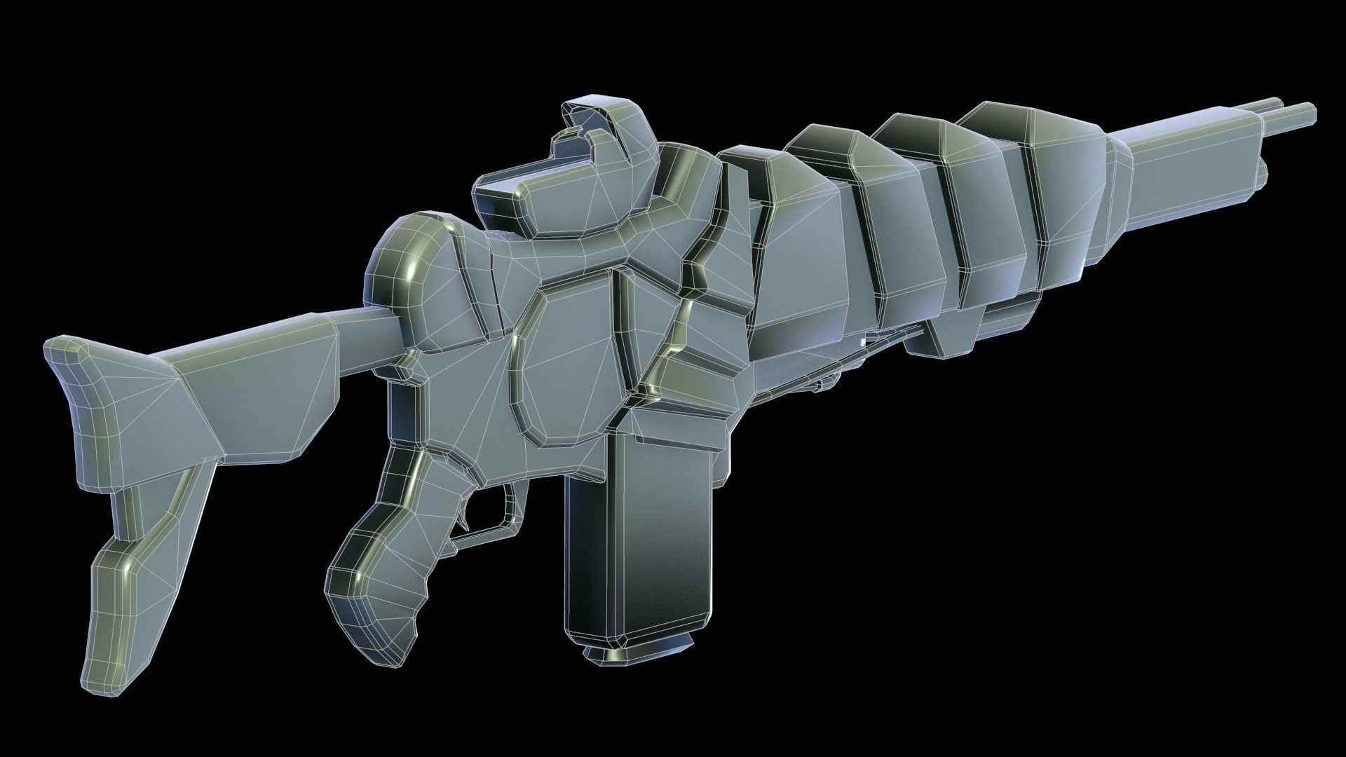 SciFi Gun Weapon- Encre Low-poly 3D model_17