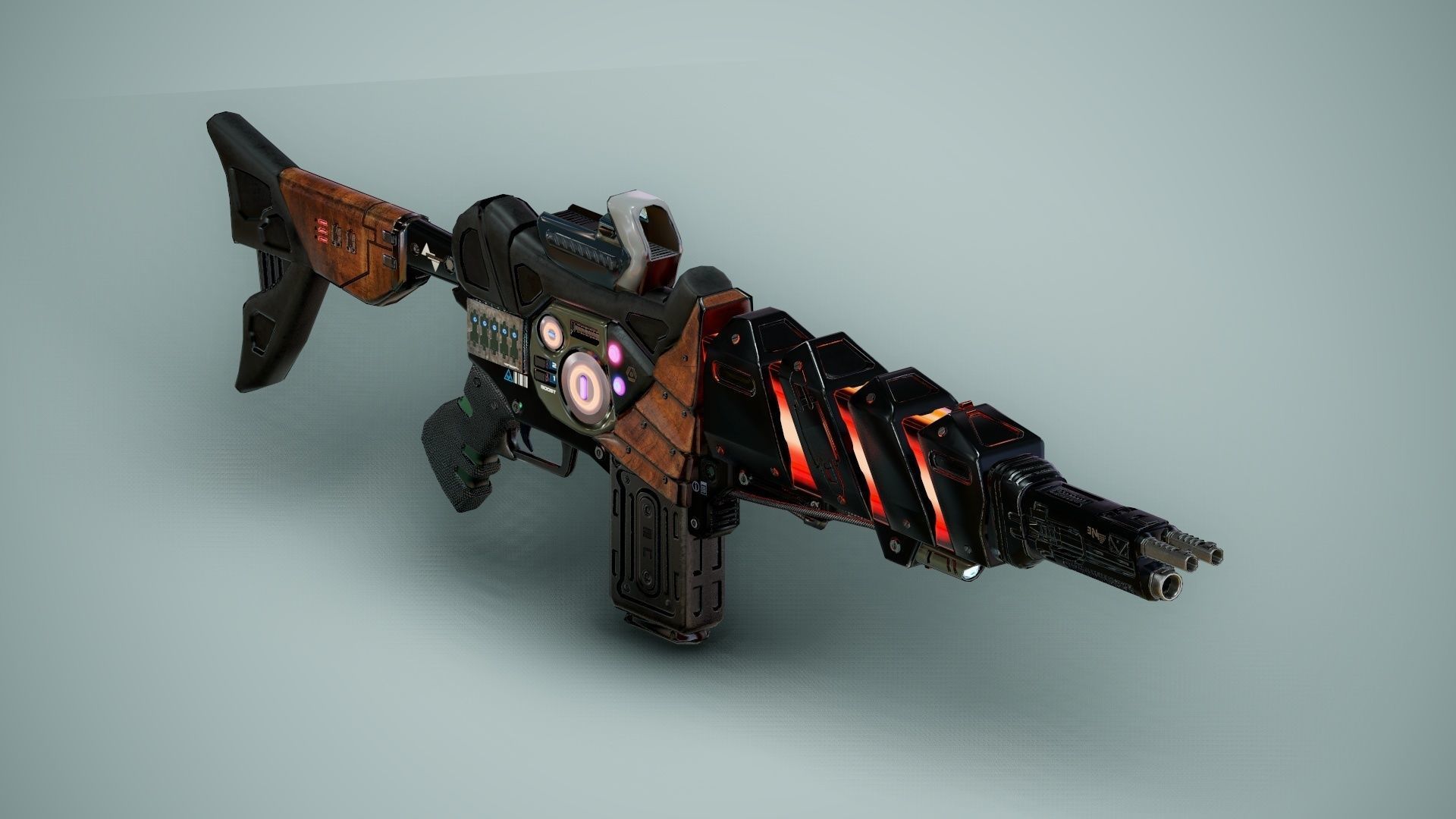 SciFi Gun Weapon- Encre Low-poly 3D model_32
