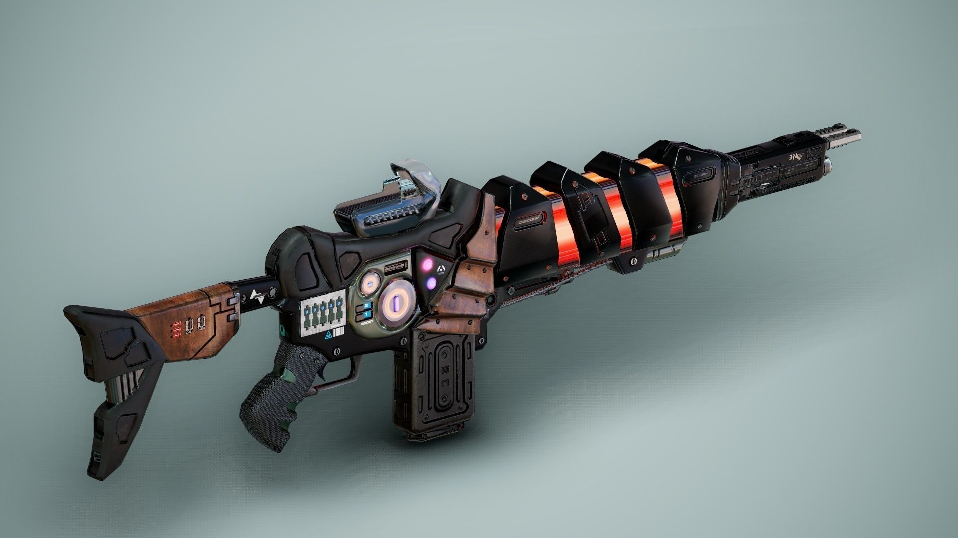 SciFi Gun Weapon- Encre Low-poly 3D model_38