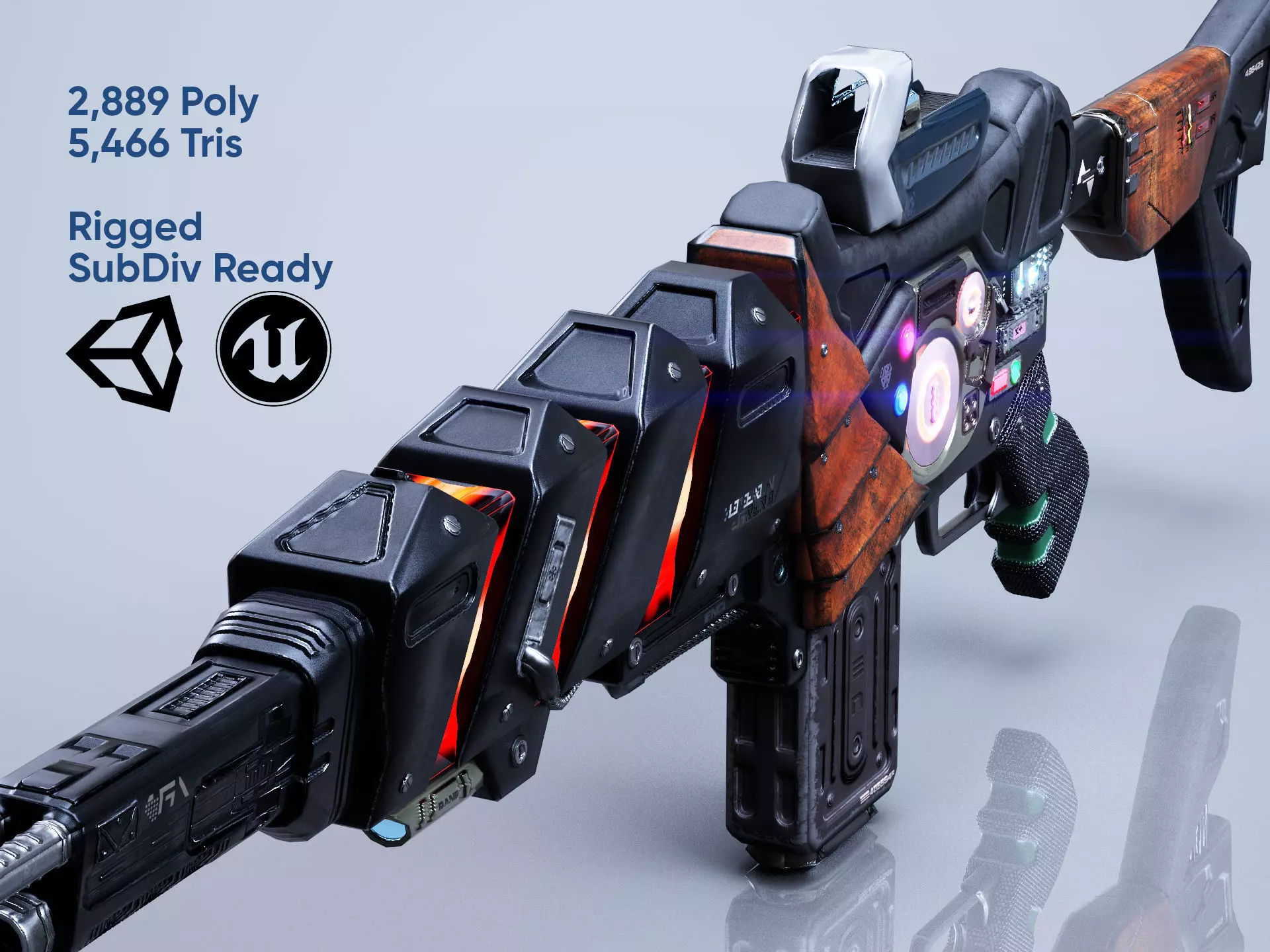 SciFi Gun Weapon- Encre Low-poly 3D model_0