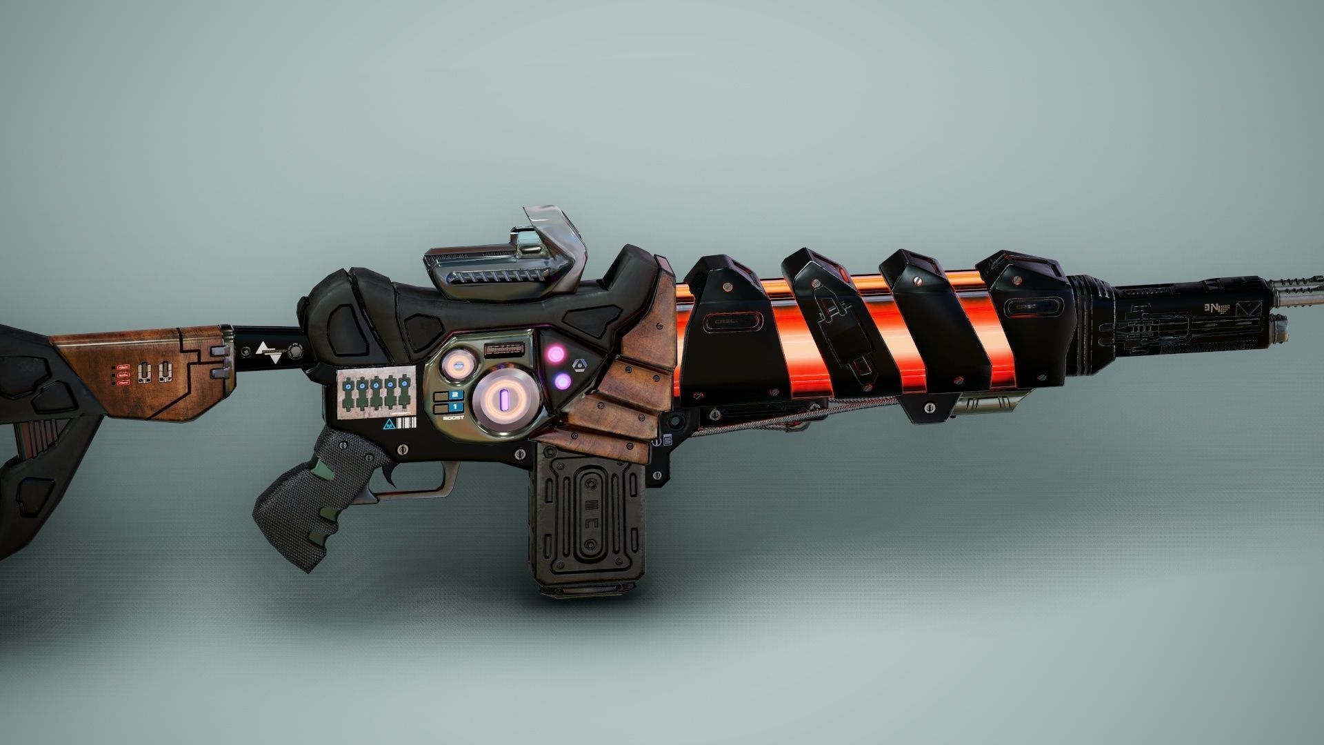 SciFi Gun Weapon- Encre Low-poly 3D model_33