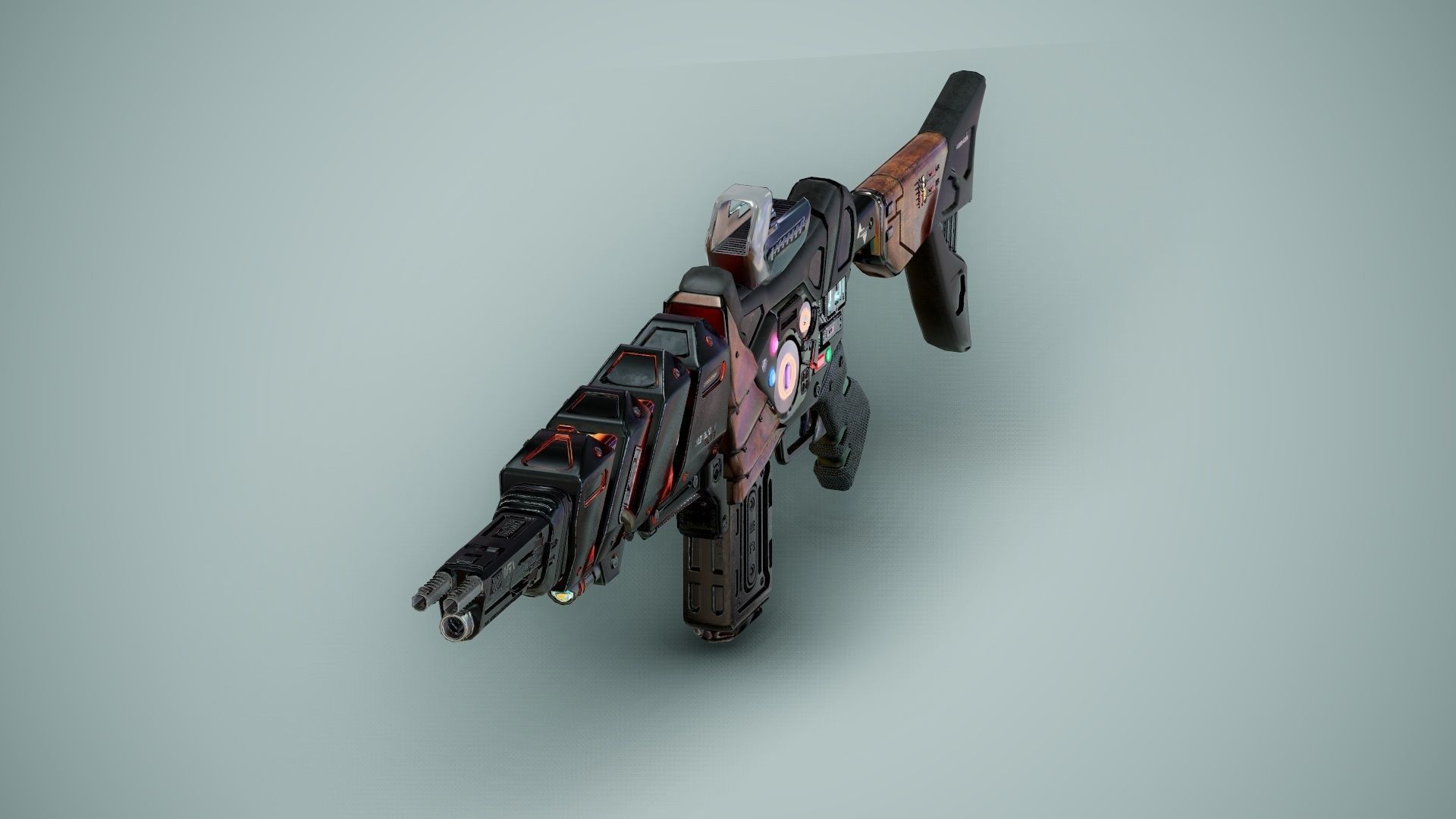 SciFi Gun Weapon- Encre Low-poly 3D model_25