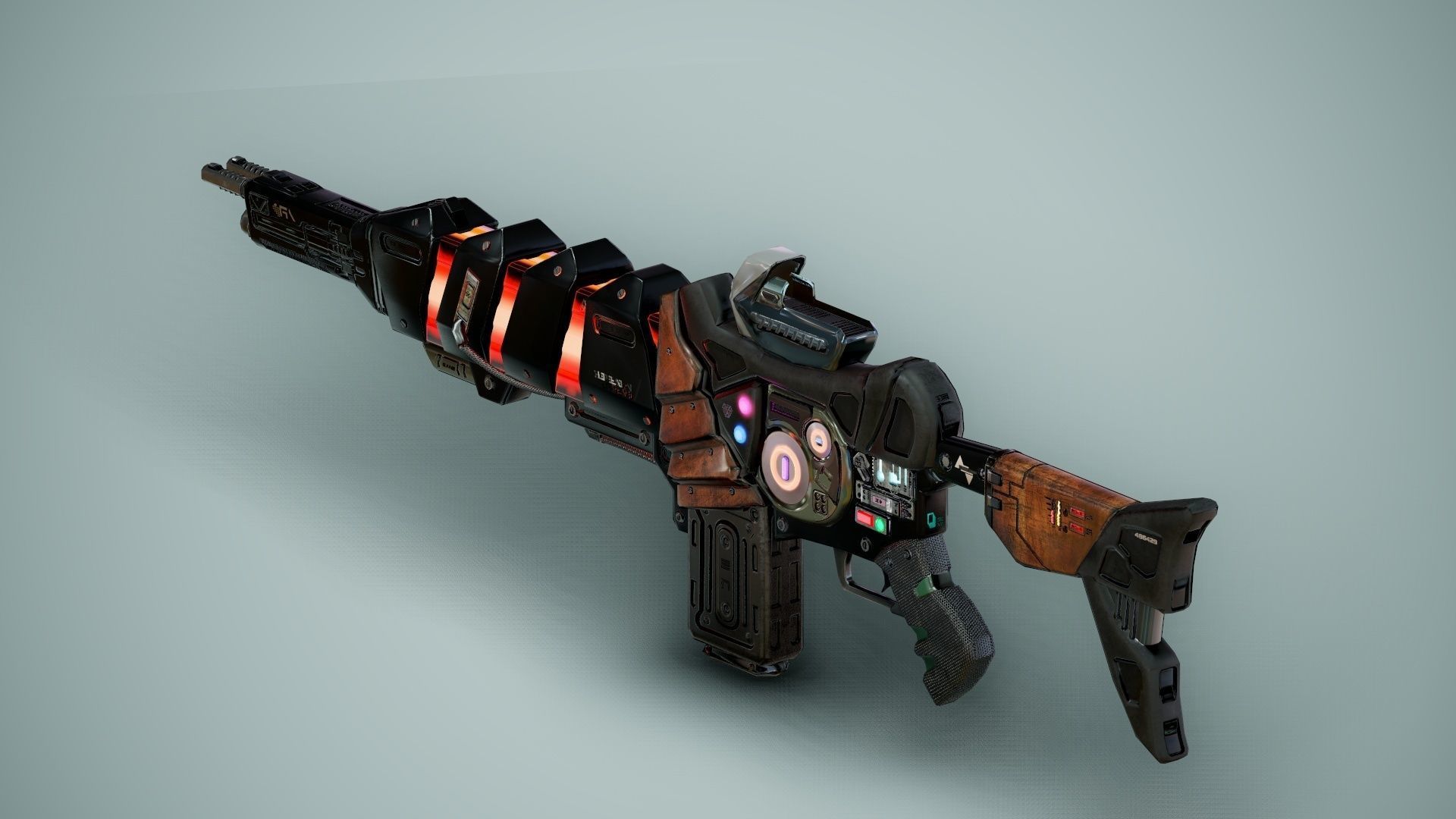 SciFi Gun Weapon- Encre Low-poly 3D model_46