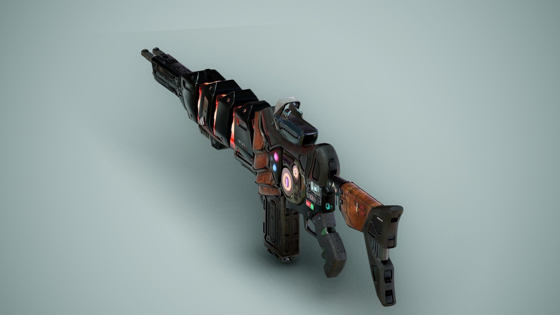 SciFi Gun Weapon- Encre Low-poly 3D model_41