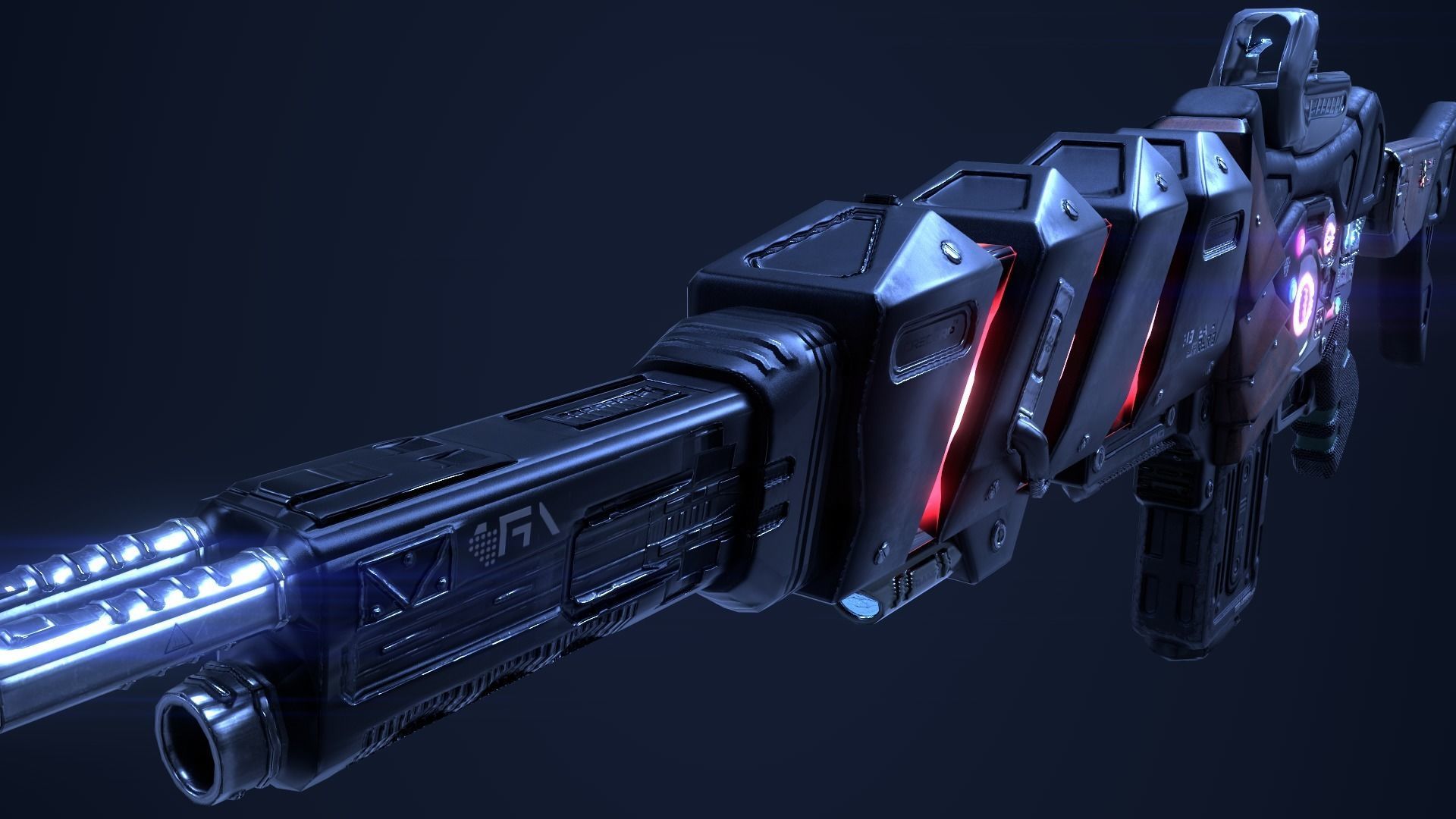 SciFi Gun Weapon- Encre Low-poly 3D model_9