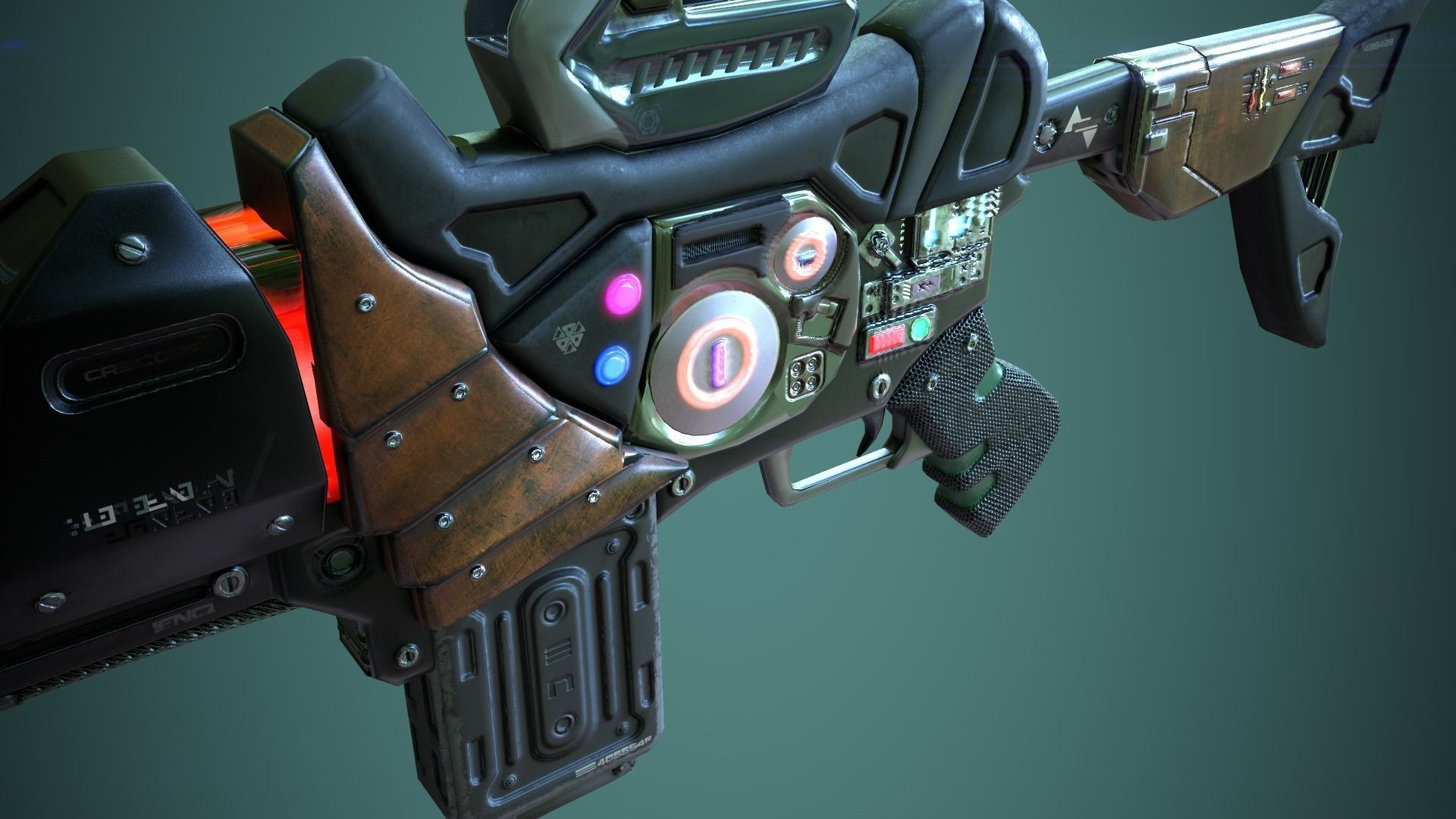 SciFi Gun Weapon- Encre Low-poly 3D model_15