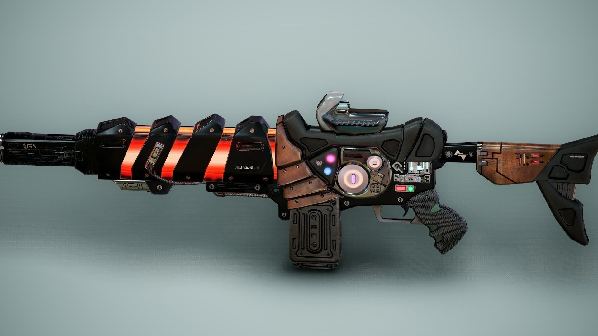 SciFi Gun Weapon- Encre Low-poly 3D model_47