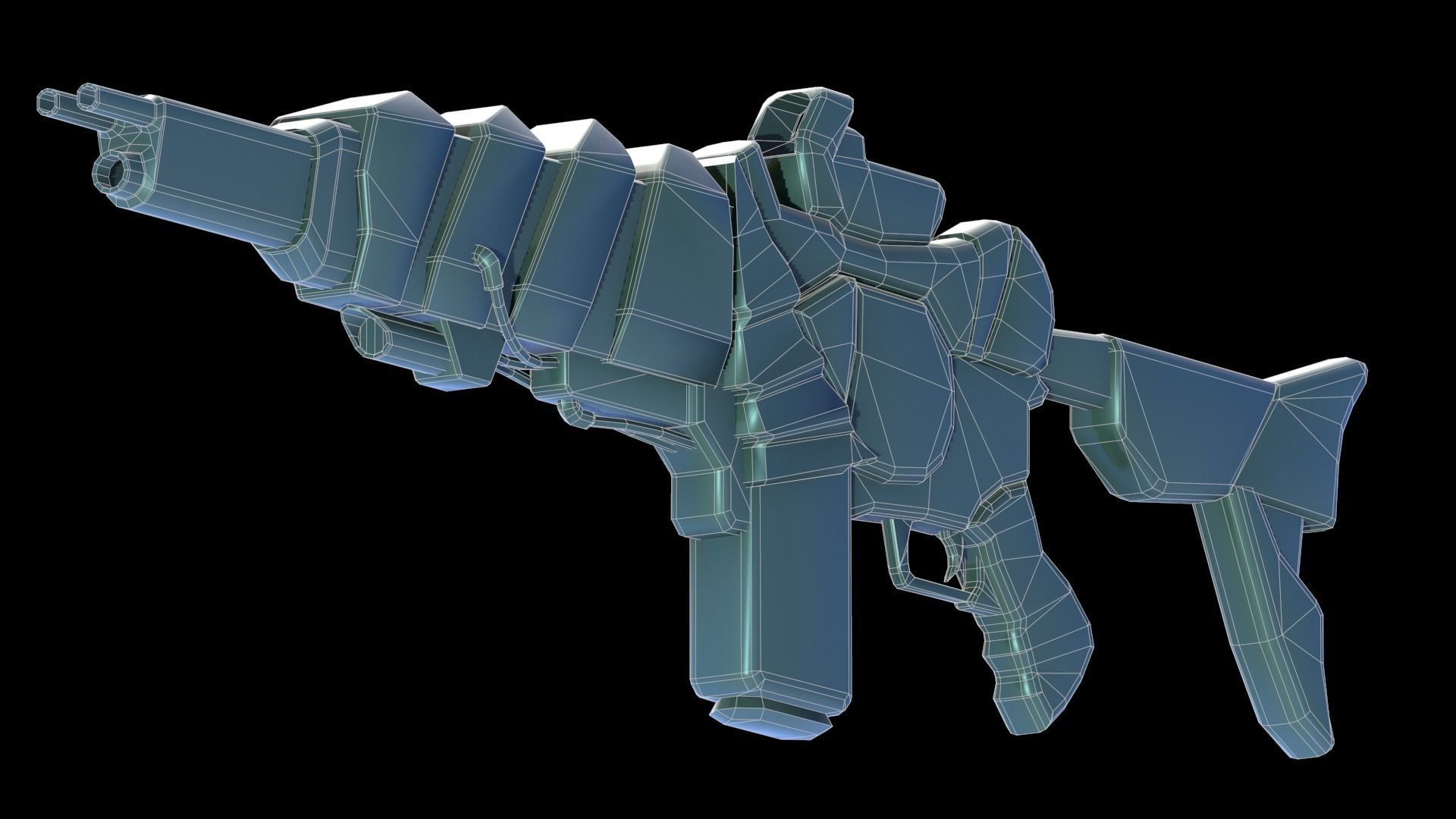 SciFi Gun Weapon- Encre Low-poly 3D model_18