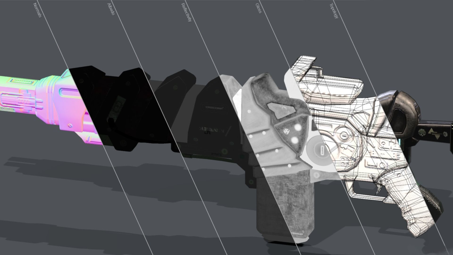 SciFi Gun Weapon- Encre Low-poly 3D model_19