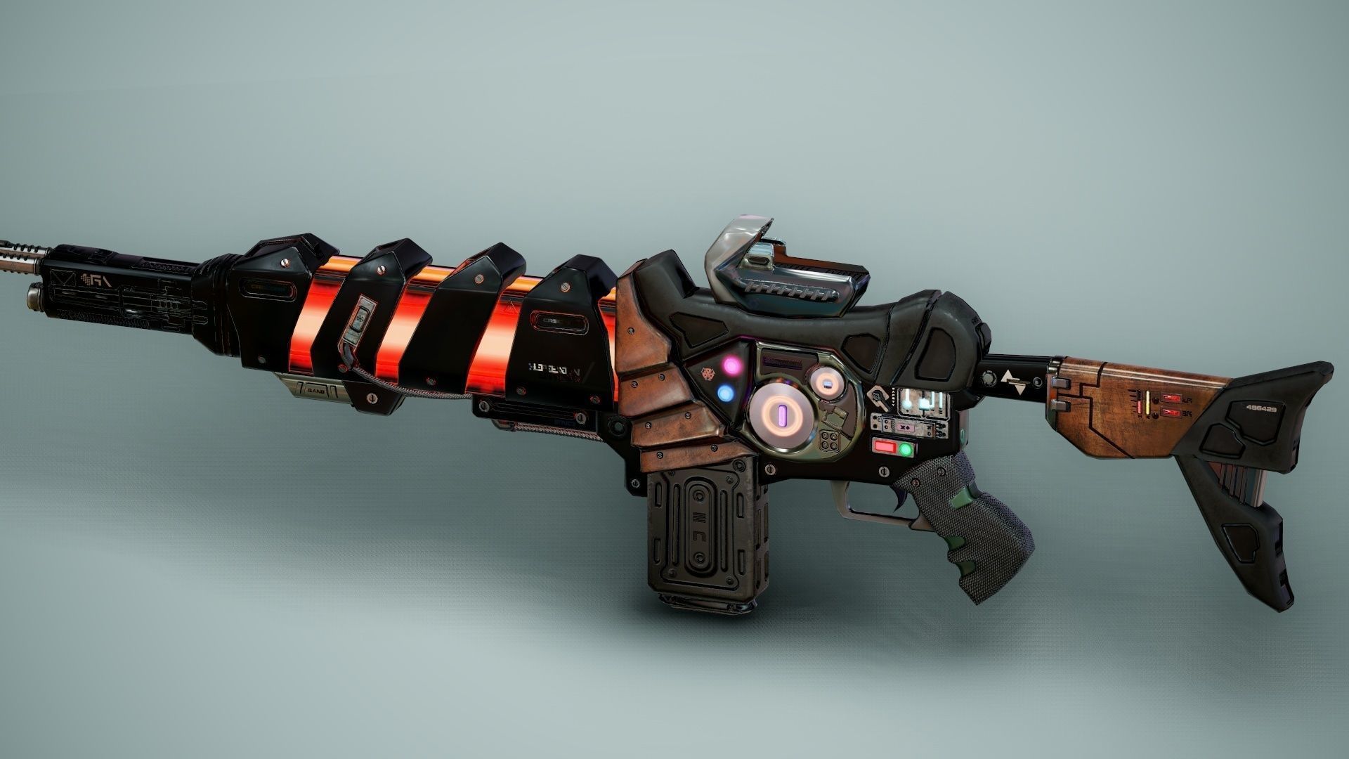 SciFi Gun Weapon- Encre Low-poly 3D model_42