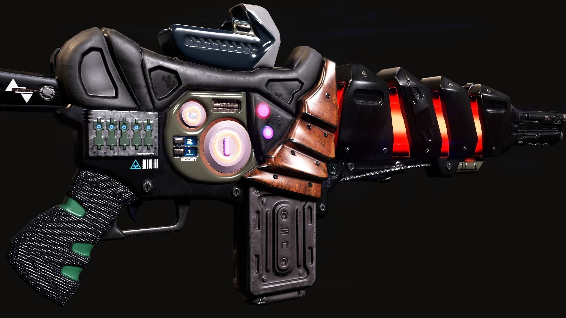 SciFi Gun Weapon- Encre Low-poly 3D model_11