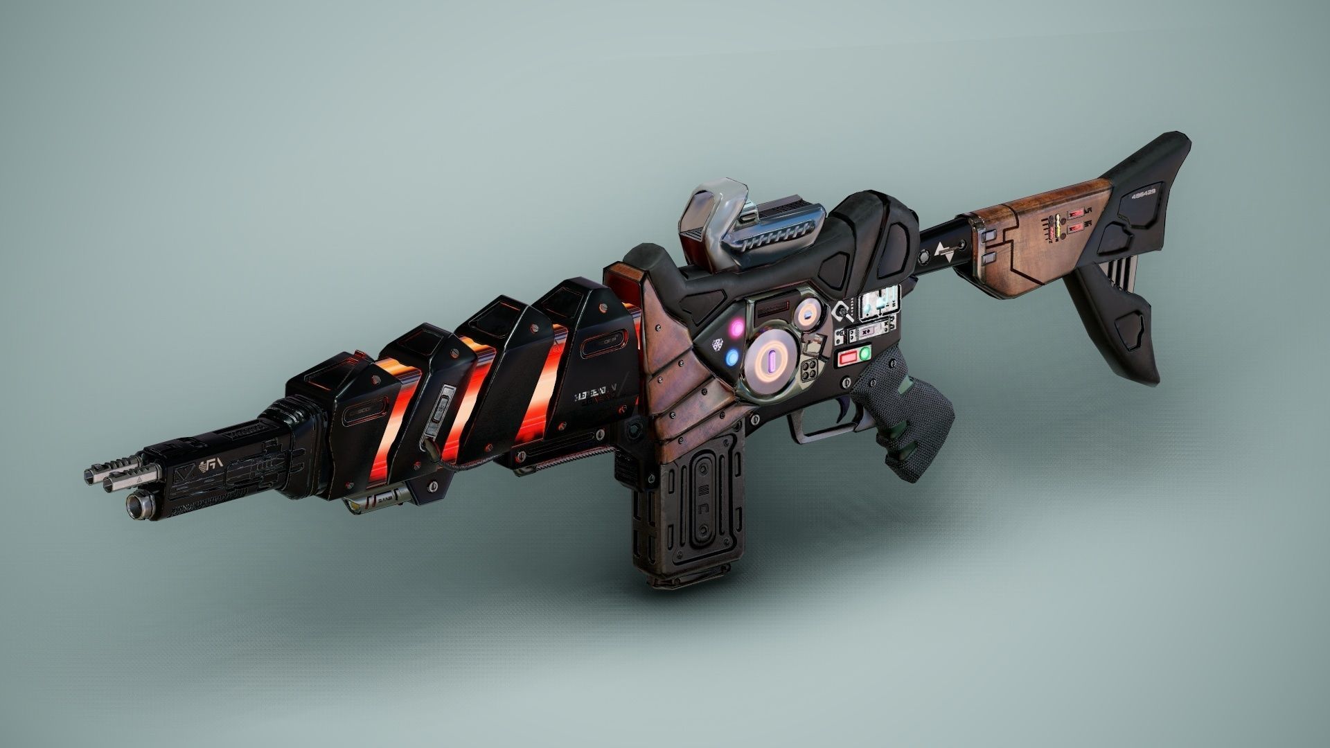 SciFi Gun Weapon- Encre Low-poly 3D model_27