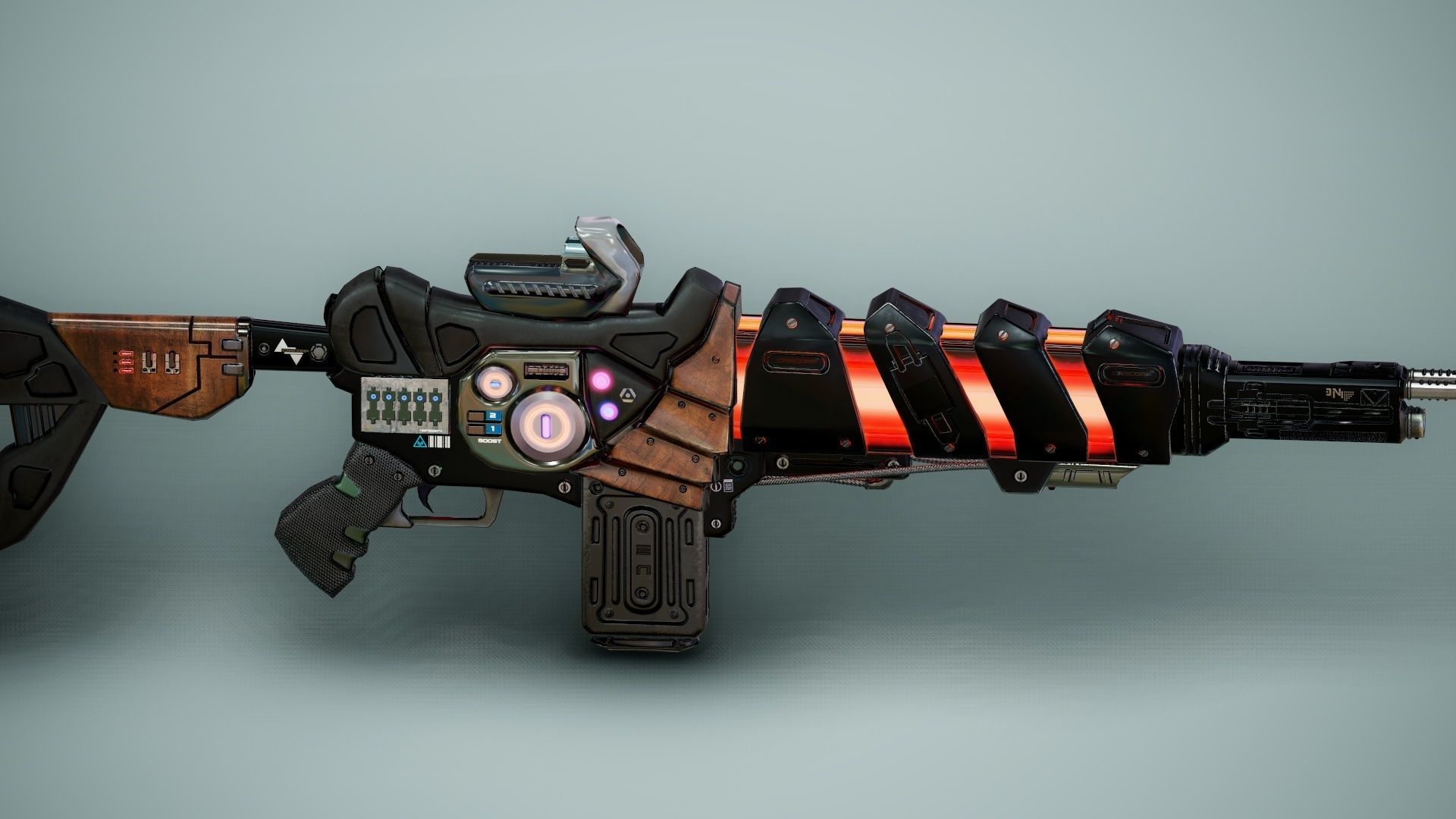 SciFi Gun Weapon- Encre Low-poly 3D model_30