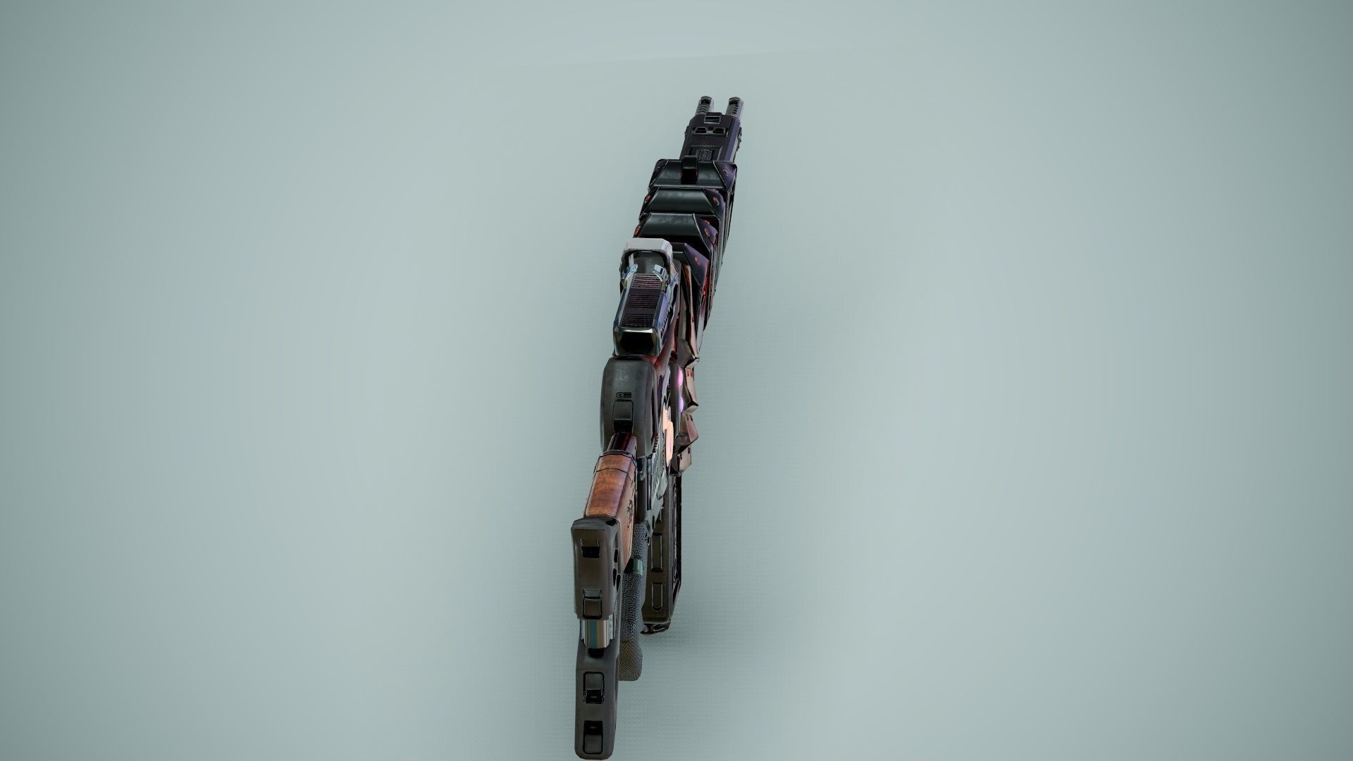 SciFi Gun Weapon- Encre Low-poly 3D model_36
