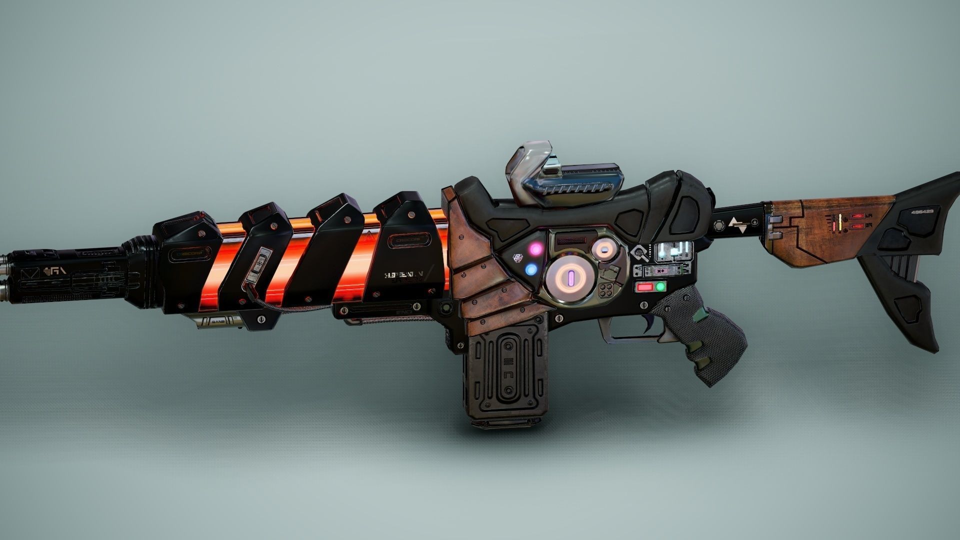 SciFi Gun Weapon- Encre Low-poly 3D model_43