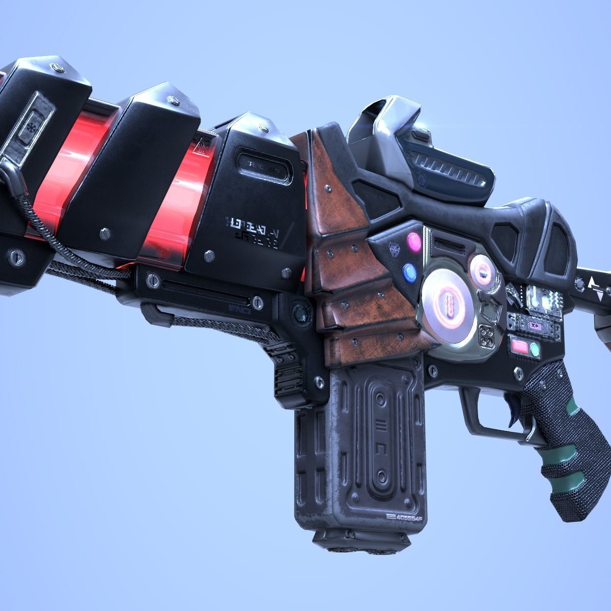 SciFi Gun Weapon- Encre Low-poly 3D model_10