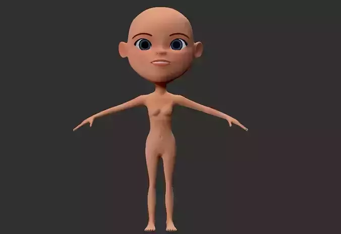 BASE MESH CARTOON GIRL