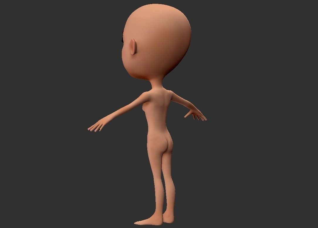 BASE MESH CARTOON GIRL 3D print model_3