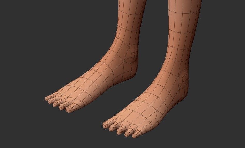 BASE MESH CARTOON GIRL 3D print model_8