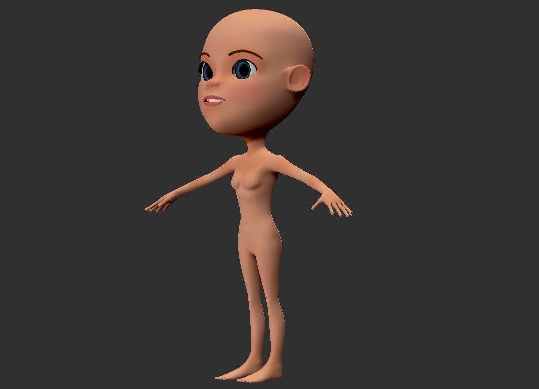 BASE MESH CARTOON GIRL 3D print model_1