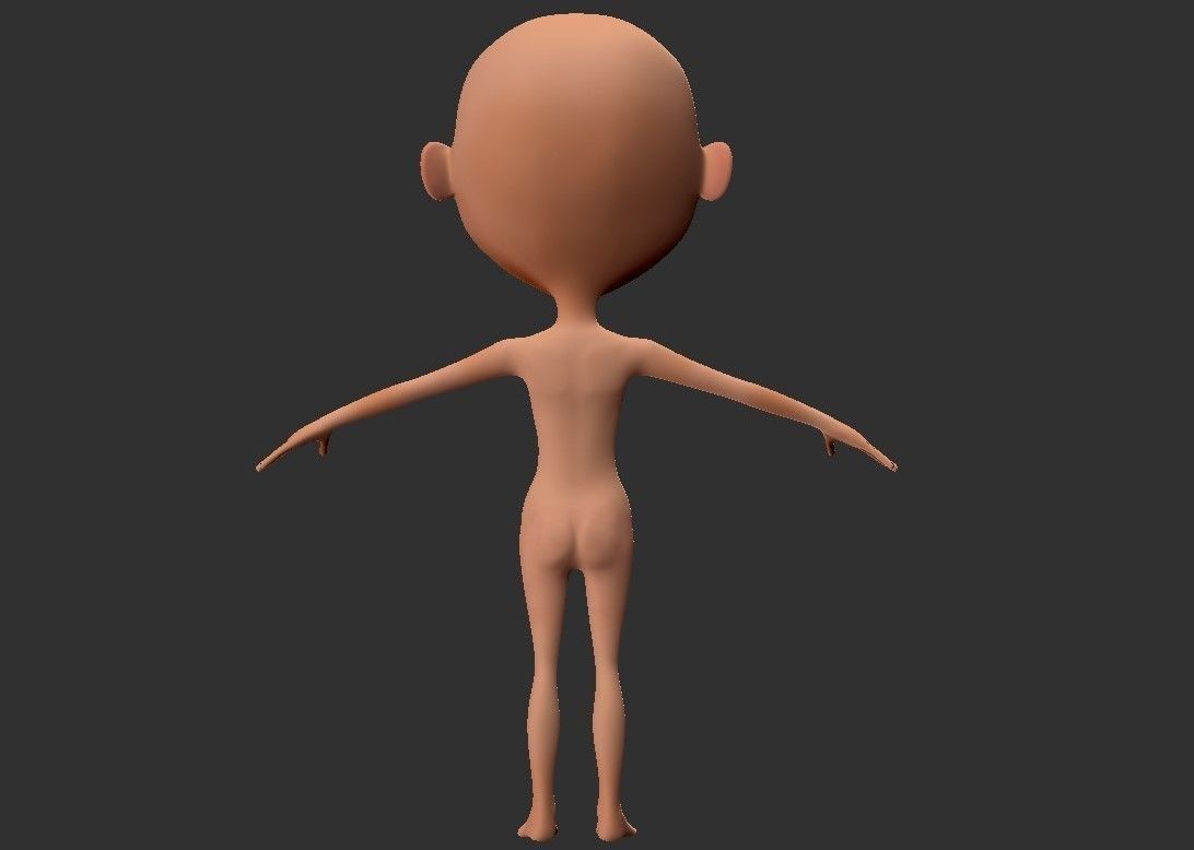 BASE MESH CARTOON GIRL 3D print model_4