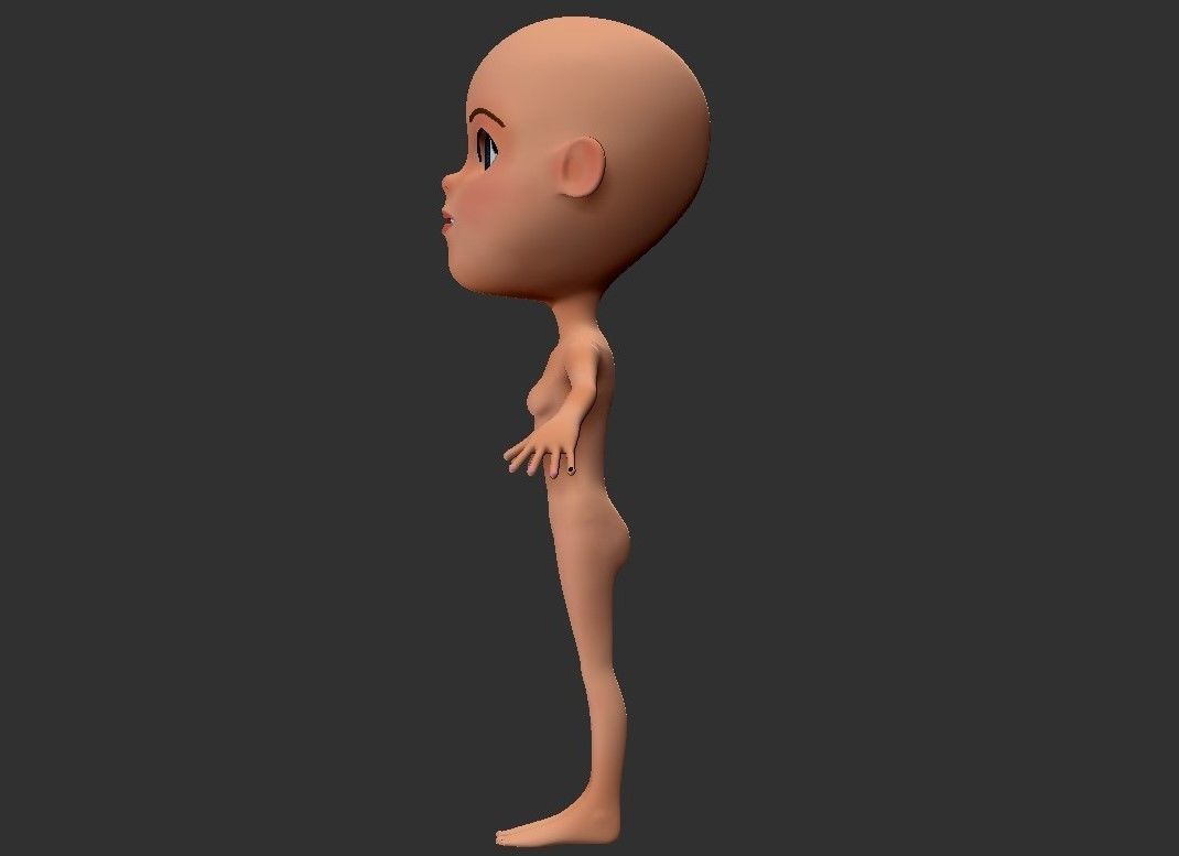 BASE MESH CARTOON GIRL 3D print model_2