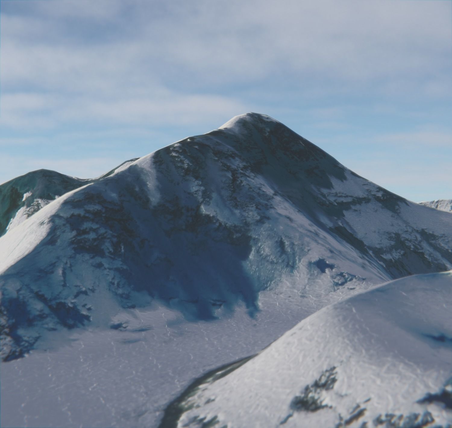 Mount Everest Low-poly 3D model_7