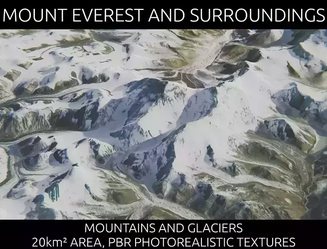 Mount Everest Low-poly 3D model