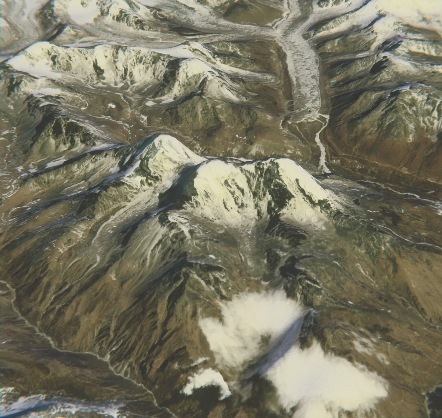 Mount Everest Low-poly 3D model_3