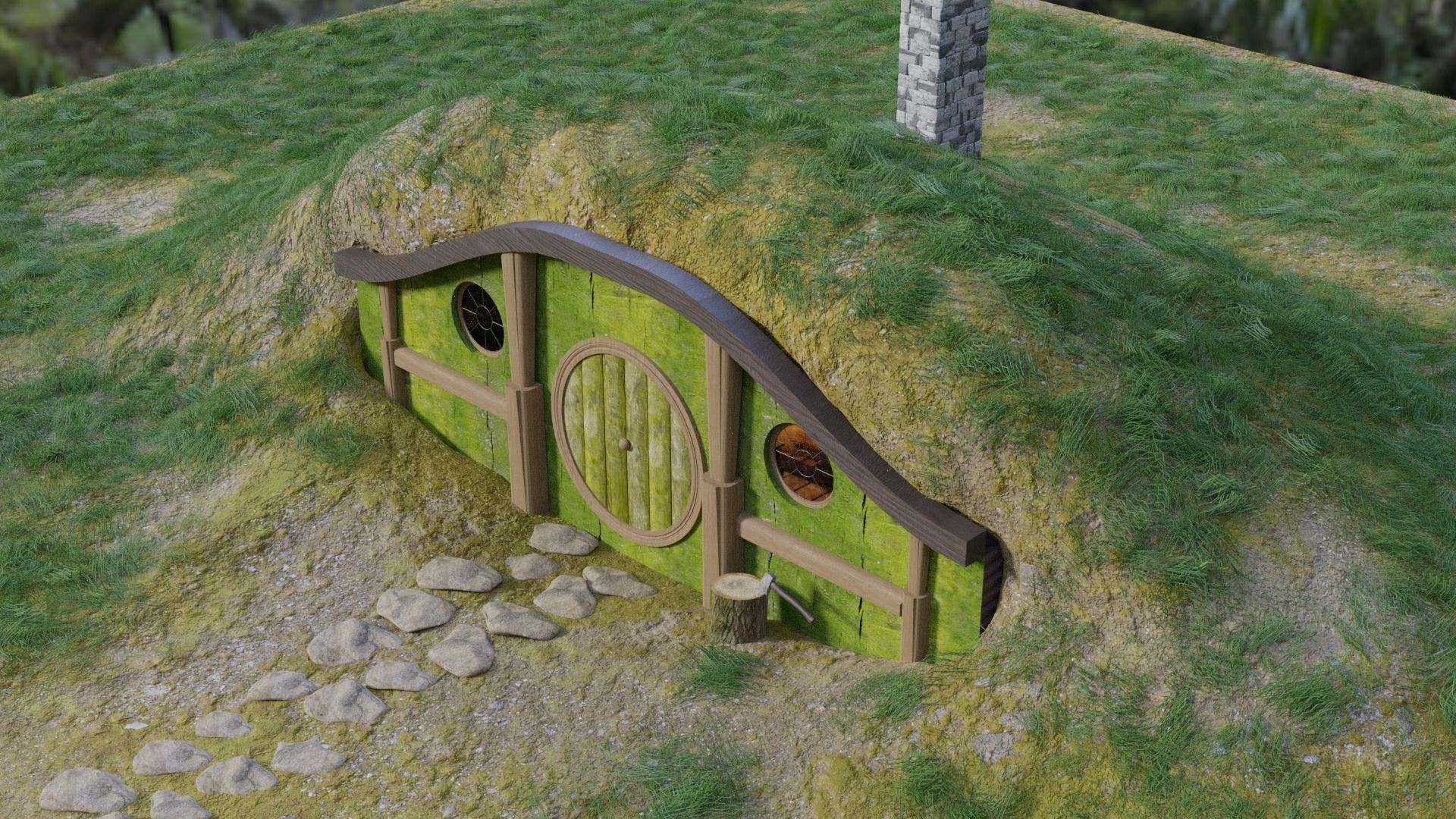 Hobbit House Pack 3D model_2