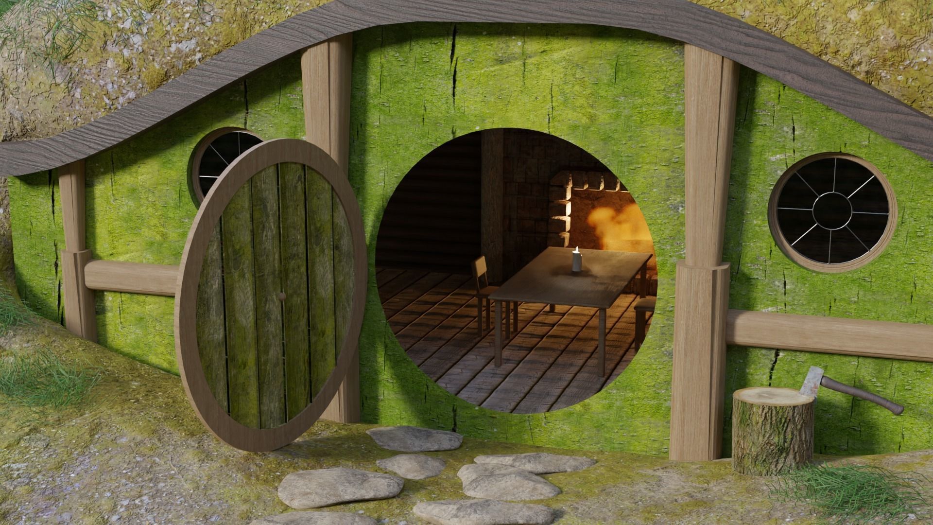 Hobbit House Pack 3D model_4