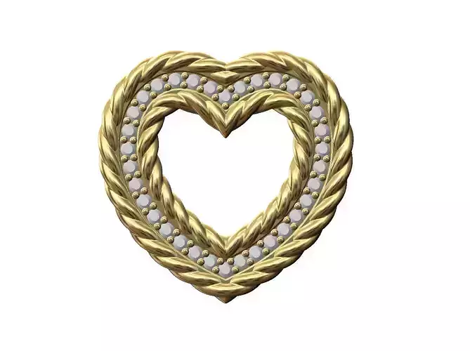 Braided Heart pendant with diamonds
