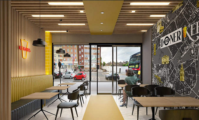Fast Food Shop Design 3D model