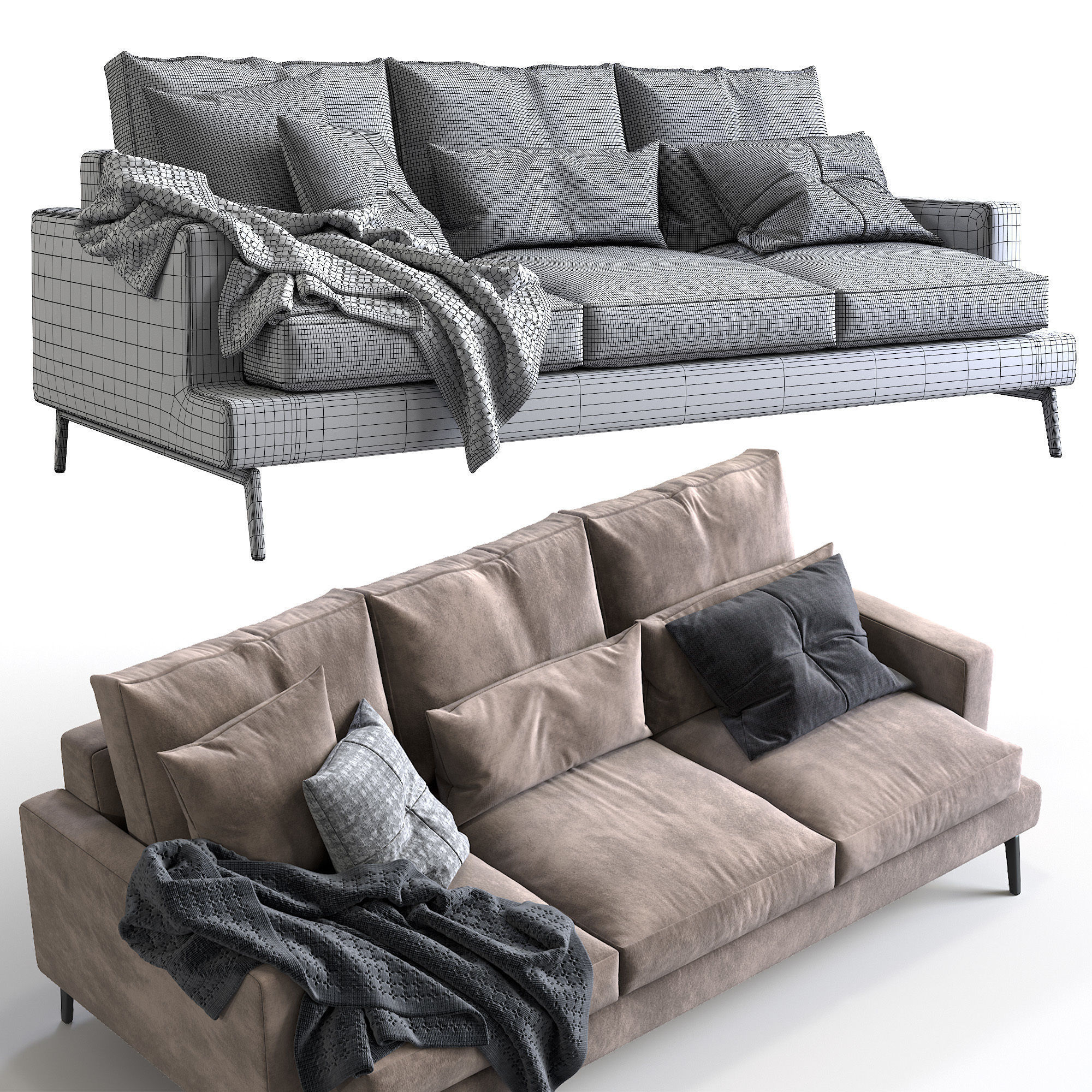 Verzelloni Sofa Larsen 3D model_4