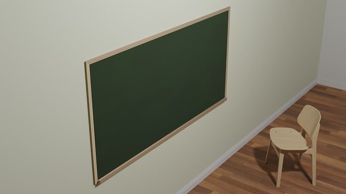 Wood Framed Chalkboard Low-poly 3D model