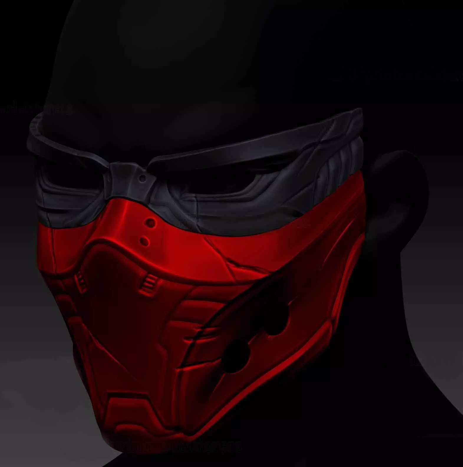 Red Hood Cosplay Mask - Halloween Costume 3D print model