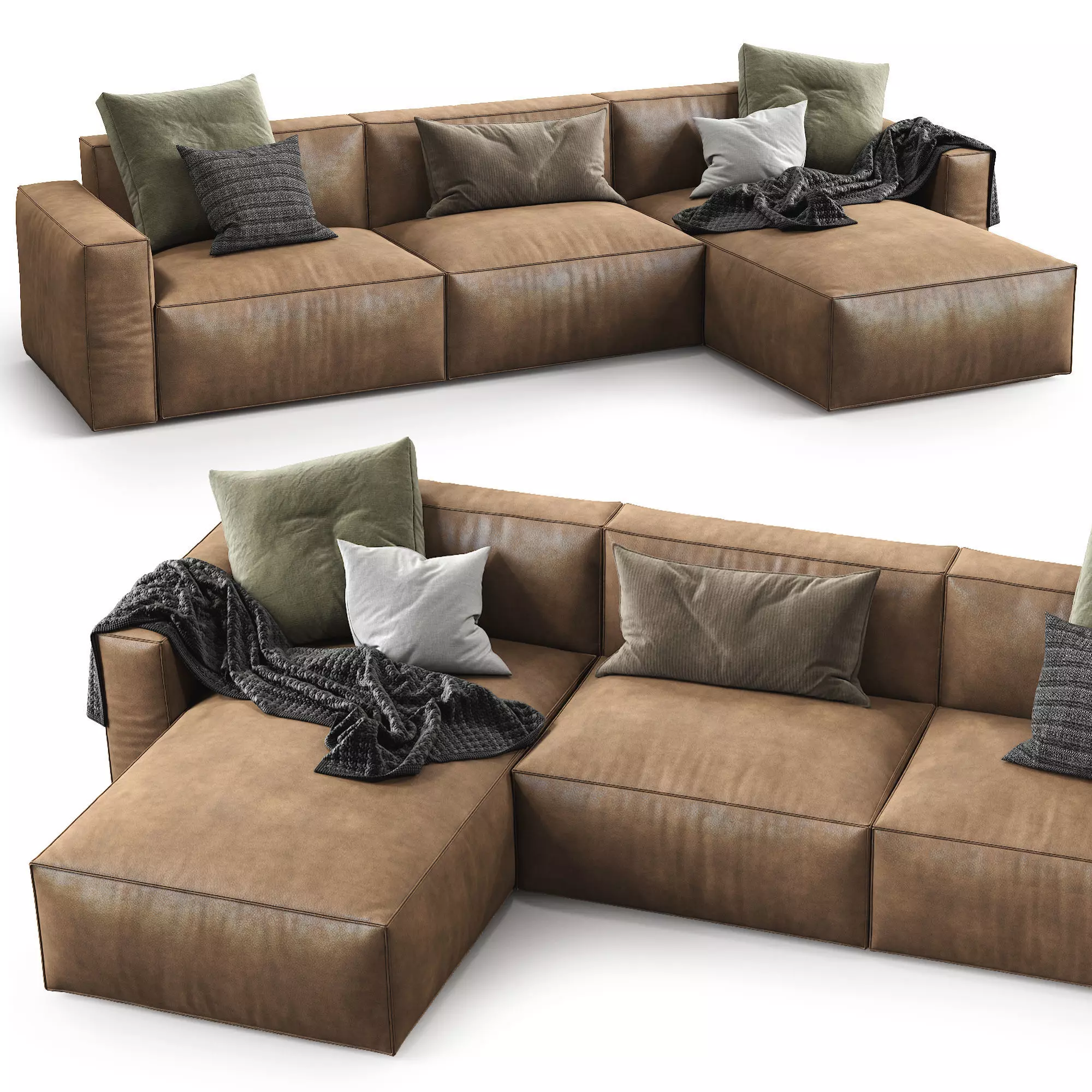 Room108 Leather sofa Elise stretch 3D model