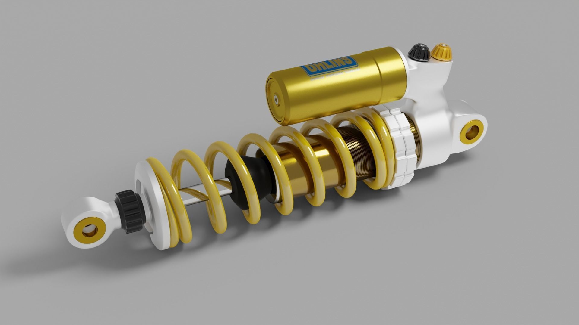 Motorcycle rear shock absorber free 3D model CGTrader