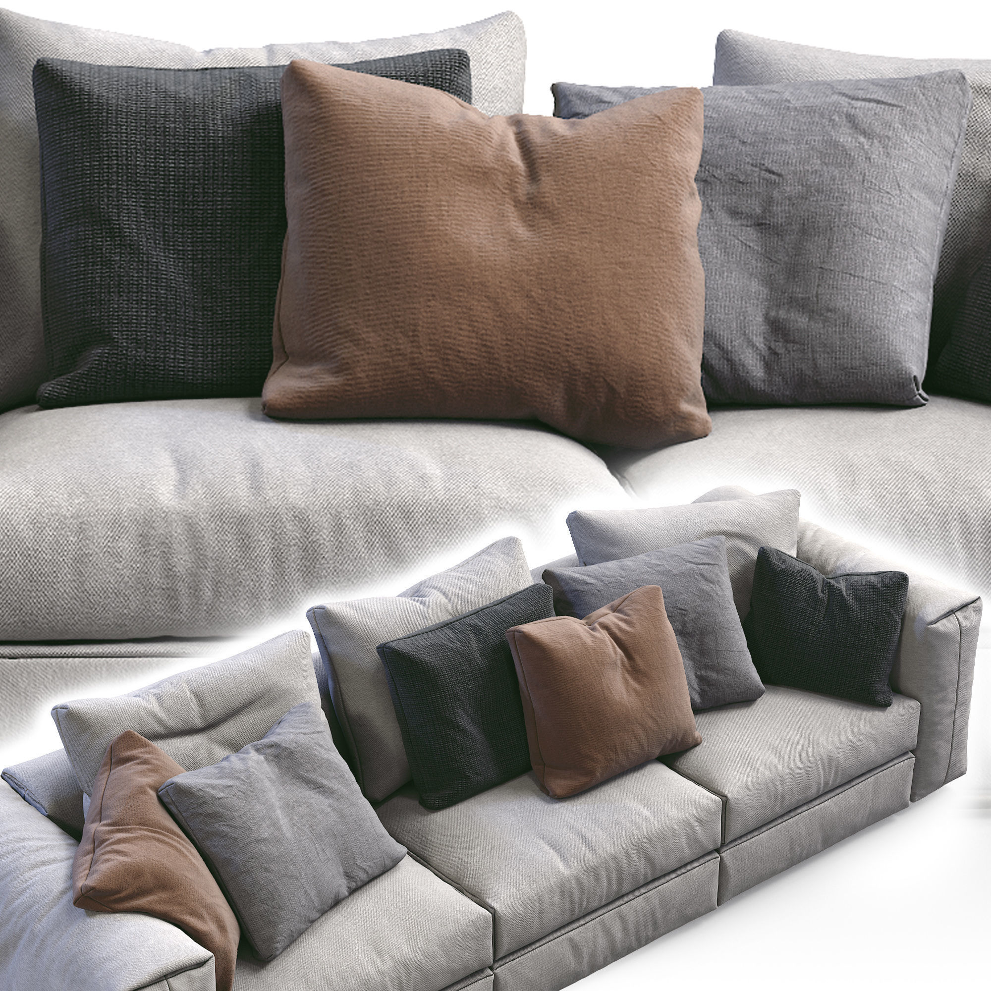 Flexform Sofa Asolo 3D model_3