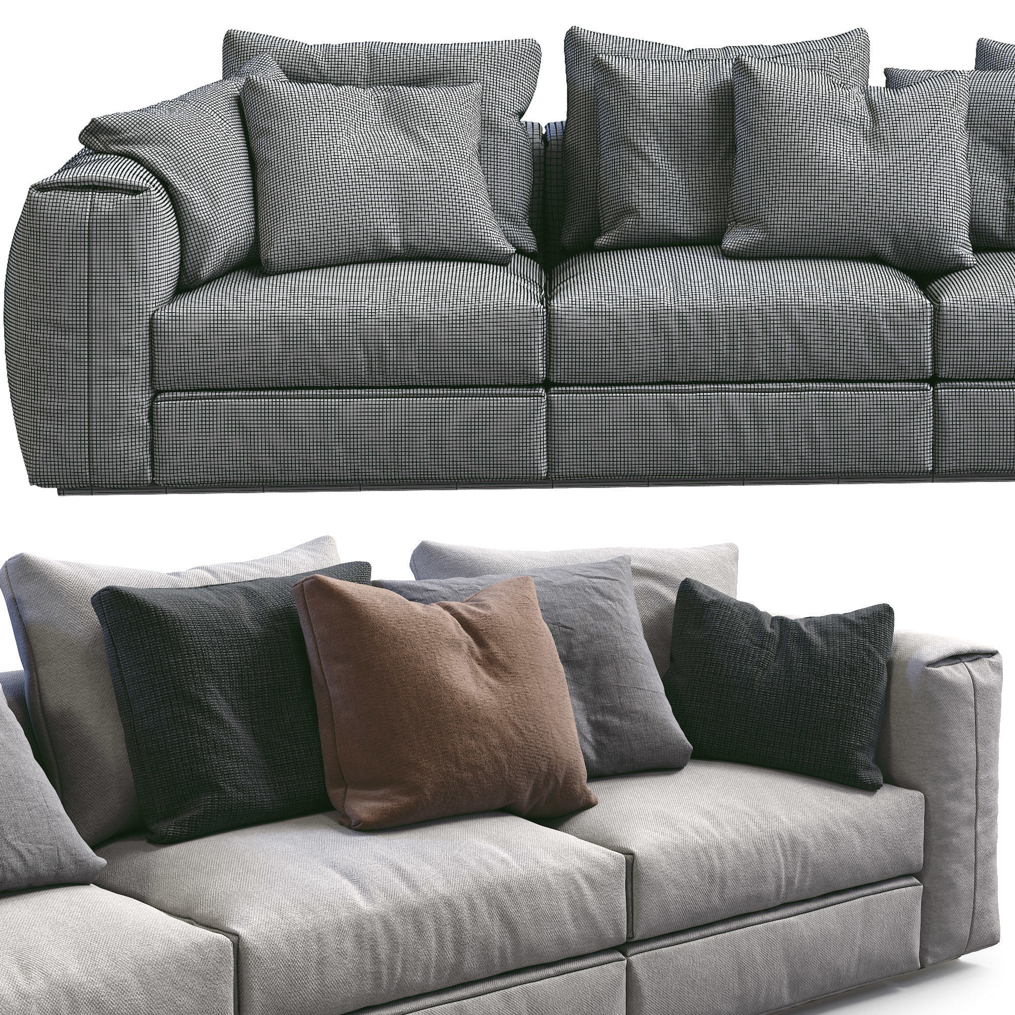 Flexform Sofa Asolo 3D model_4